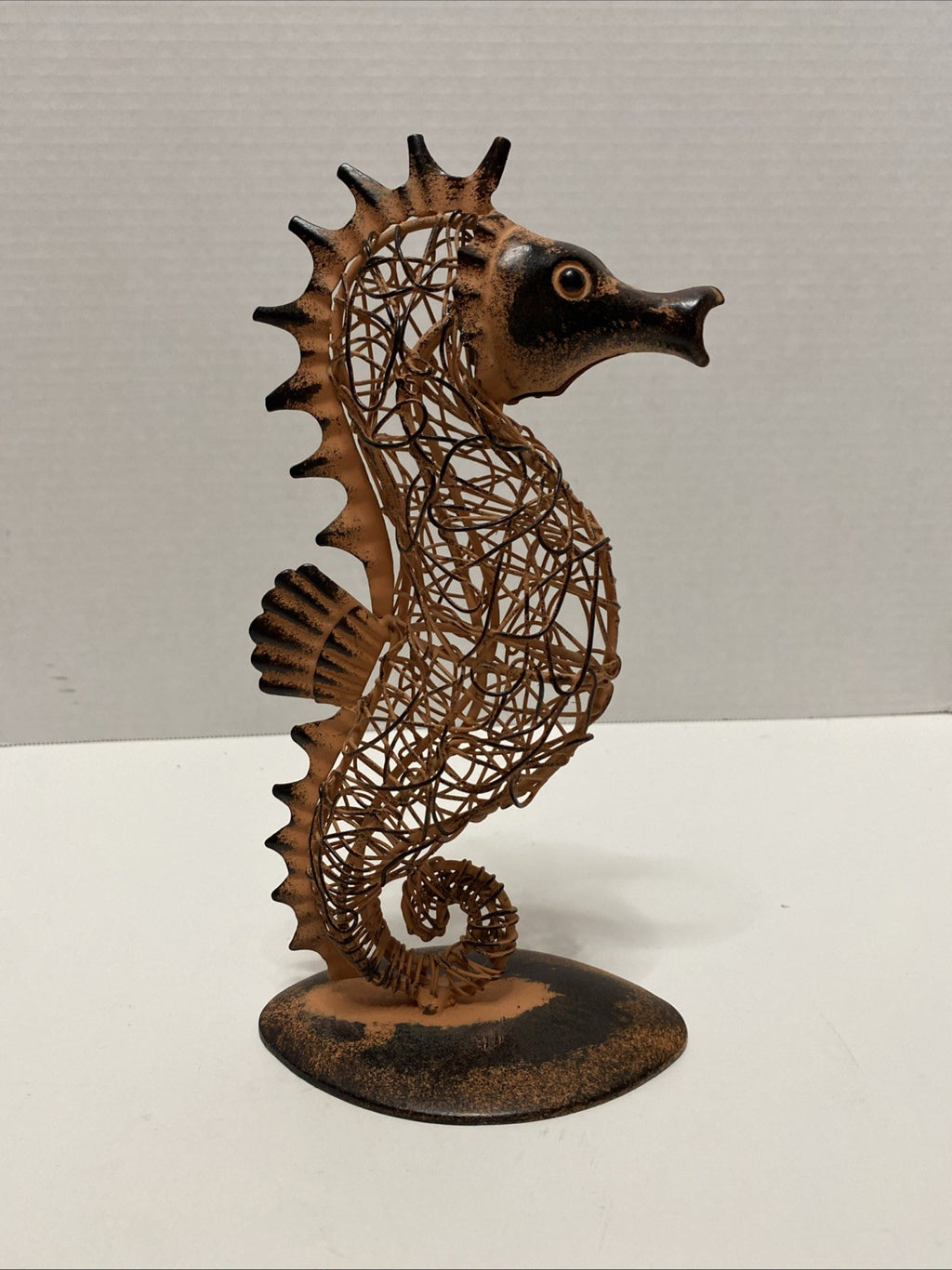 Metal framed seahorse upright standing interior Metal Art Rare