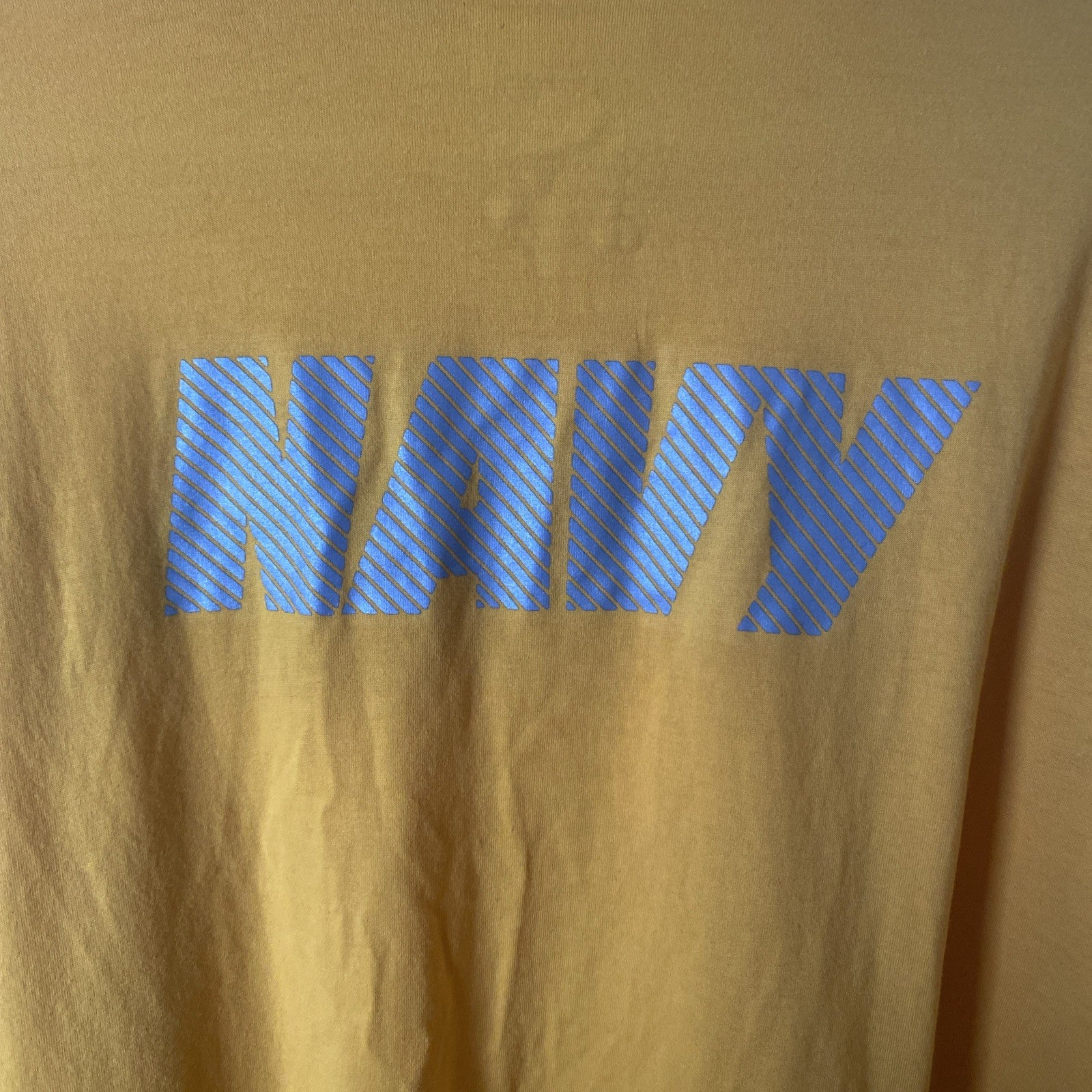 AUTHENTIC US NAVY USN YELLOW REFLECTIVE PT PHYSICAL FITNESS WORKOUT SHIRT SMALL
