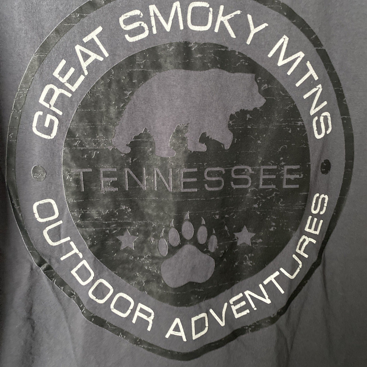 Great Smoky Mountains outdoor adventure adult large short sleeve gray T-shirt