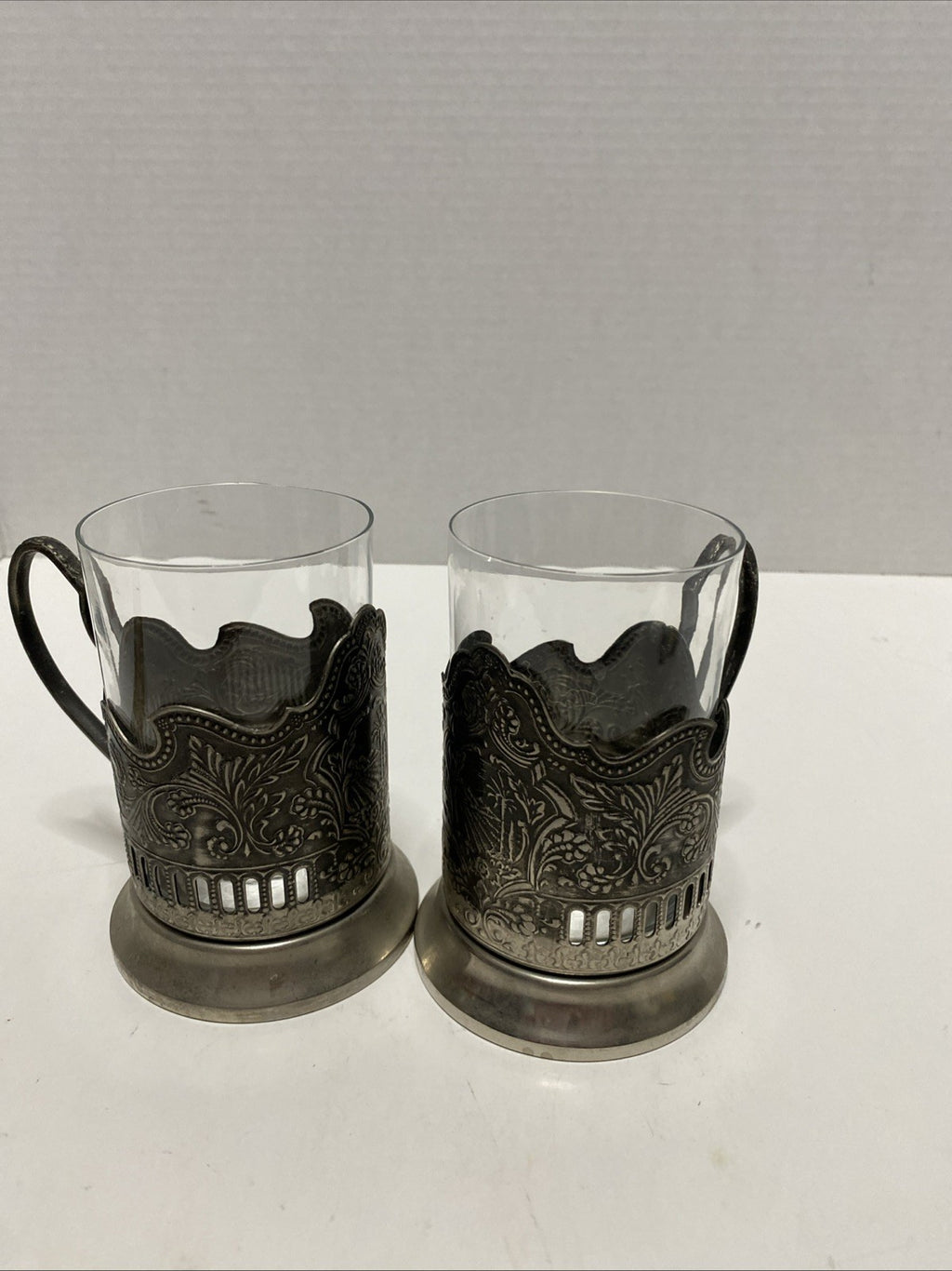 Tea Glass with Metal Holder, Fancy Filigree, Podstakannik, Hunt for Red October