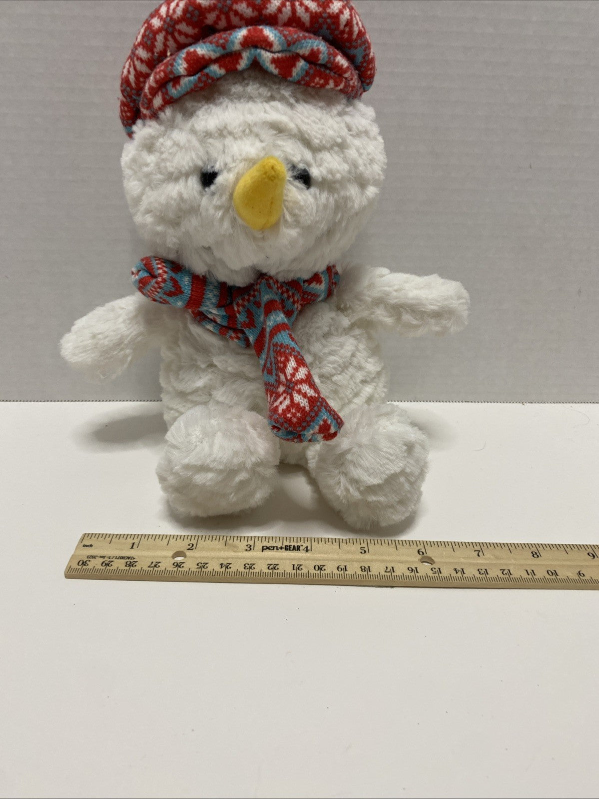Dan Dee Snowman Stuffed Animal tags Winter Holiday Christmas Dandee red hat 