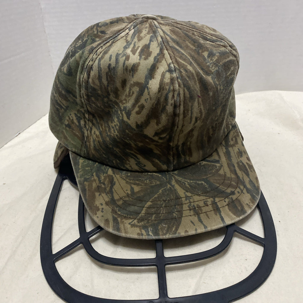 Vtg Camo Hunting Hat w Ear Flaps Made In USA Realtree Lined Large