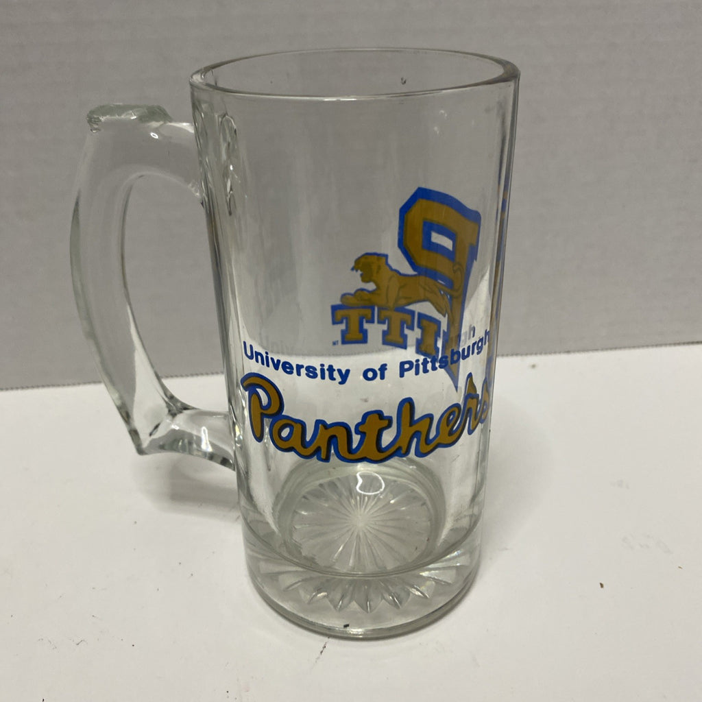 University Of Pittsburgh PITT Panthers Mascot Glass Beer Mug Stein w Handle