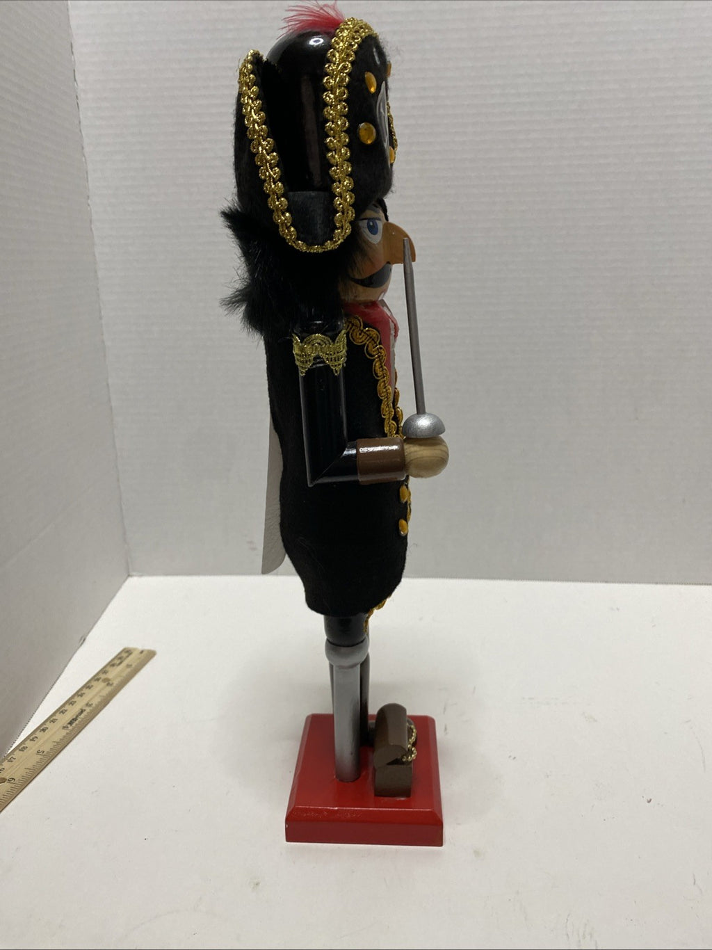 Vintage Christmas Pirate Nutcracker 14"l Limited Edition 2010 Hook Sword Peg Leg