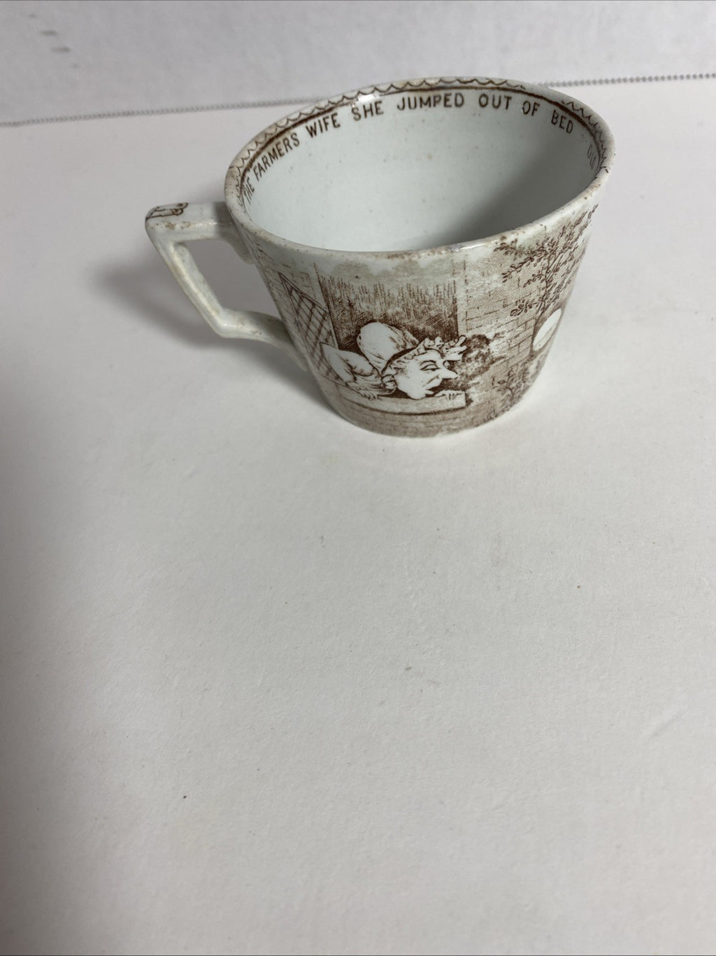 Staffordshire Whitaker And Co Transferware Nursery Rhyme Cup Old Mother Hubbard