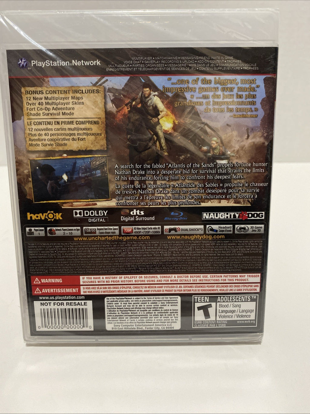 PS3 Uncharted 3: Drake's Deception (Sony PlayStation 3, 2011) Brand New Sealed