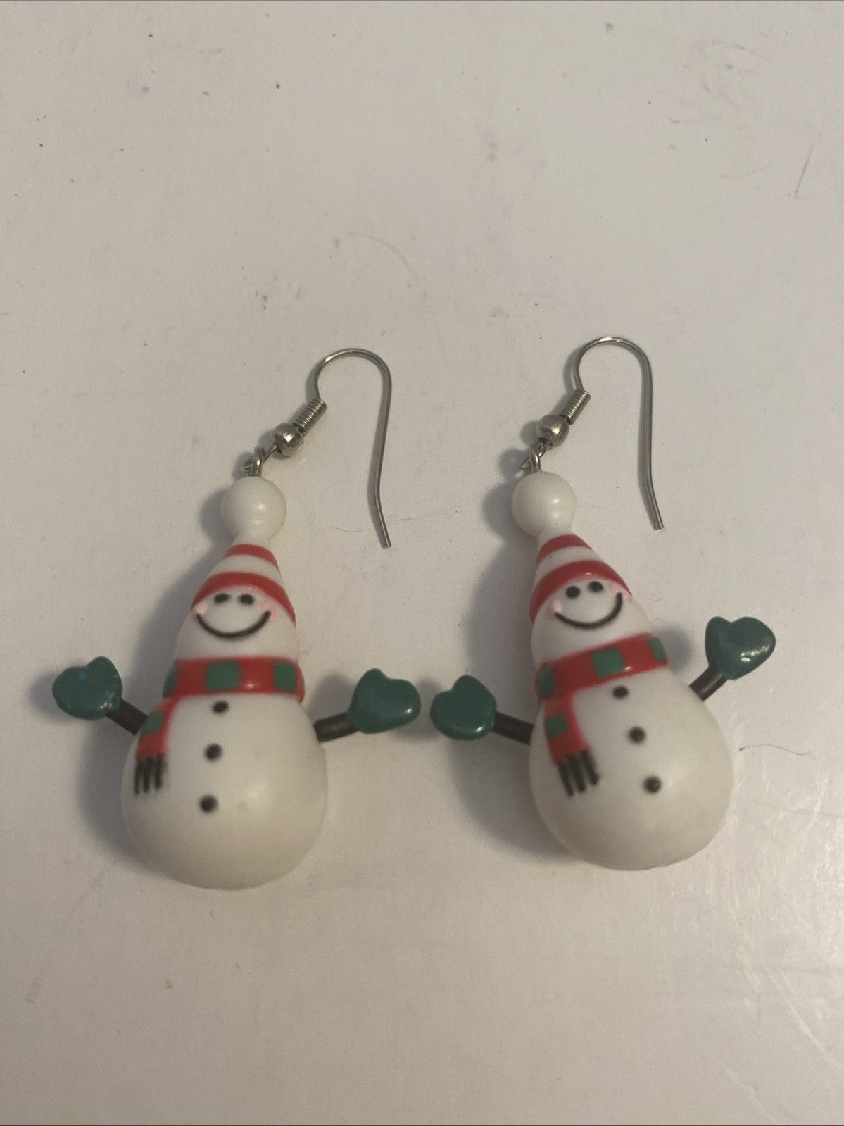 Red and White Lightweight Holiday Winter Earrings