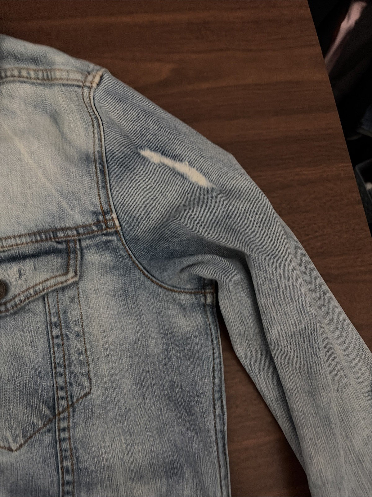 HOLLISTER Advanced Stretch Distressed Denim Jean Jacket Men S
