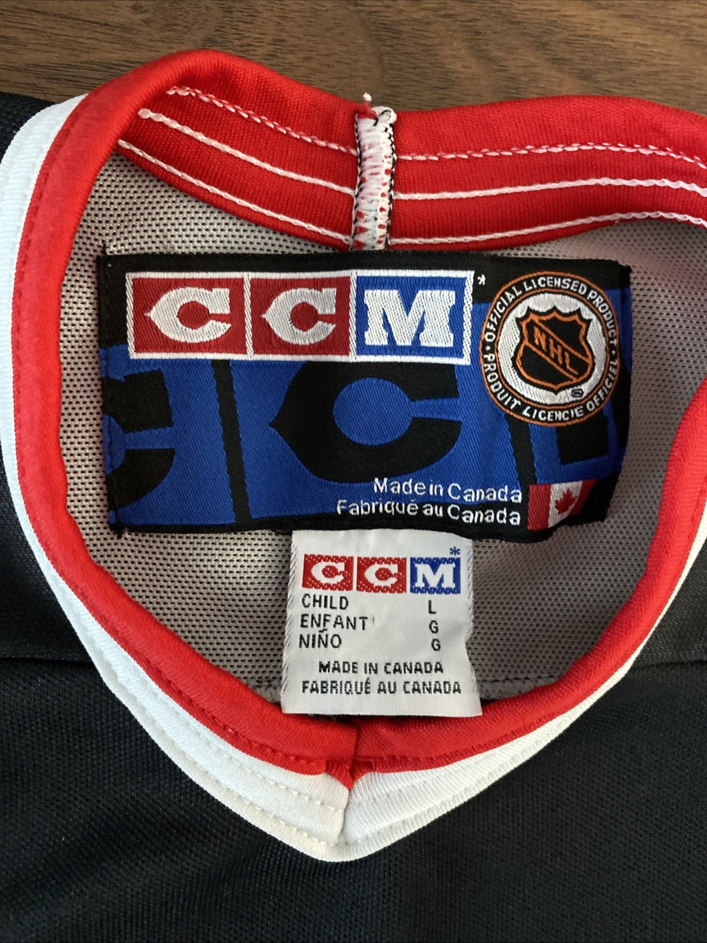 Vintage CCM Chicago Blackhawks Jersey Stitched Sewn Youth S/M Boys Kids 90s