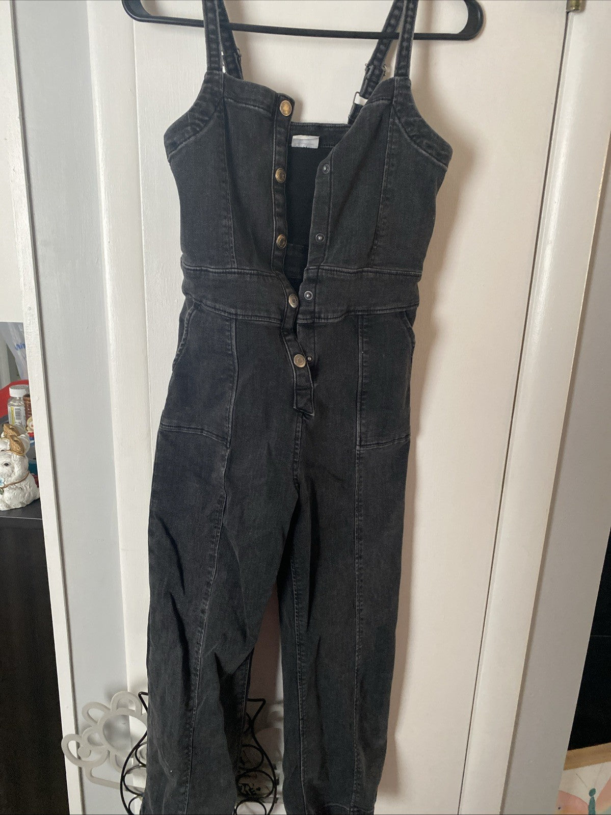 Abercrombie kids 11/12 black bib overalls denim