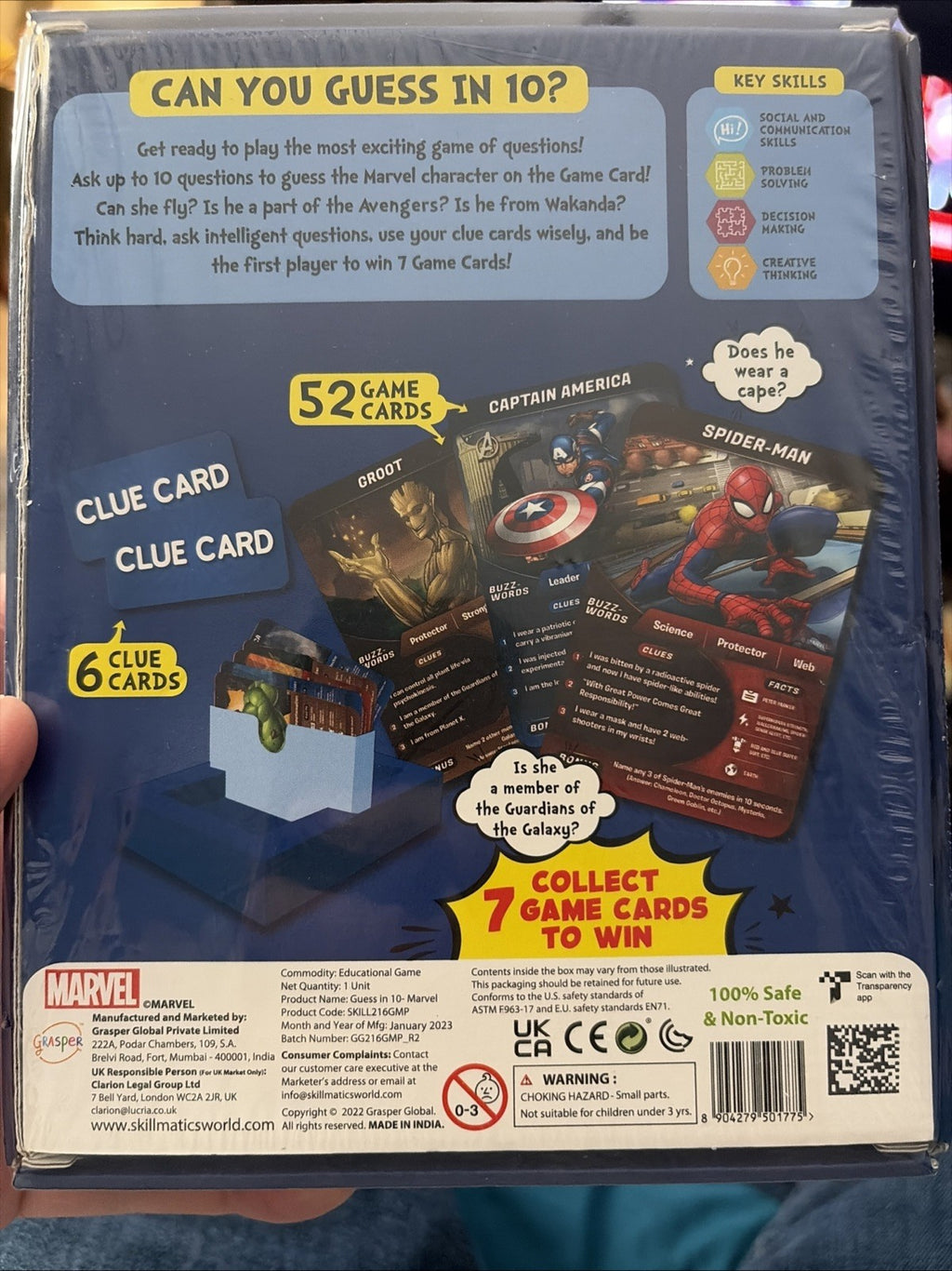 MARVEL UNIVERSE Guess in Ten matching game 2022 comic-book heroes Black Panther