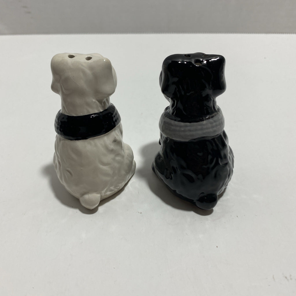 Black and White Scottish Terriers with Scarves Ceramic Salt and Pepper Shakers