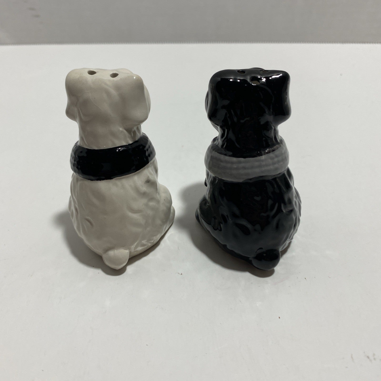 Black and White Scottish Terriers with Scarves Ceramic Salt and Pepper Shakers