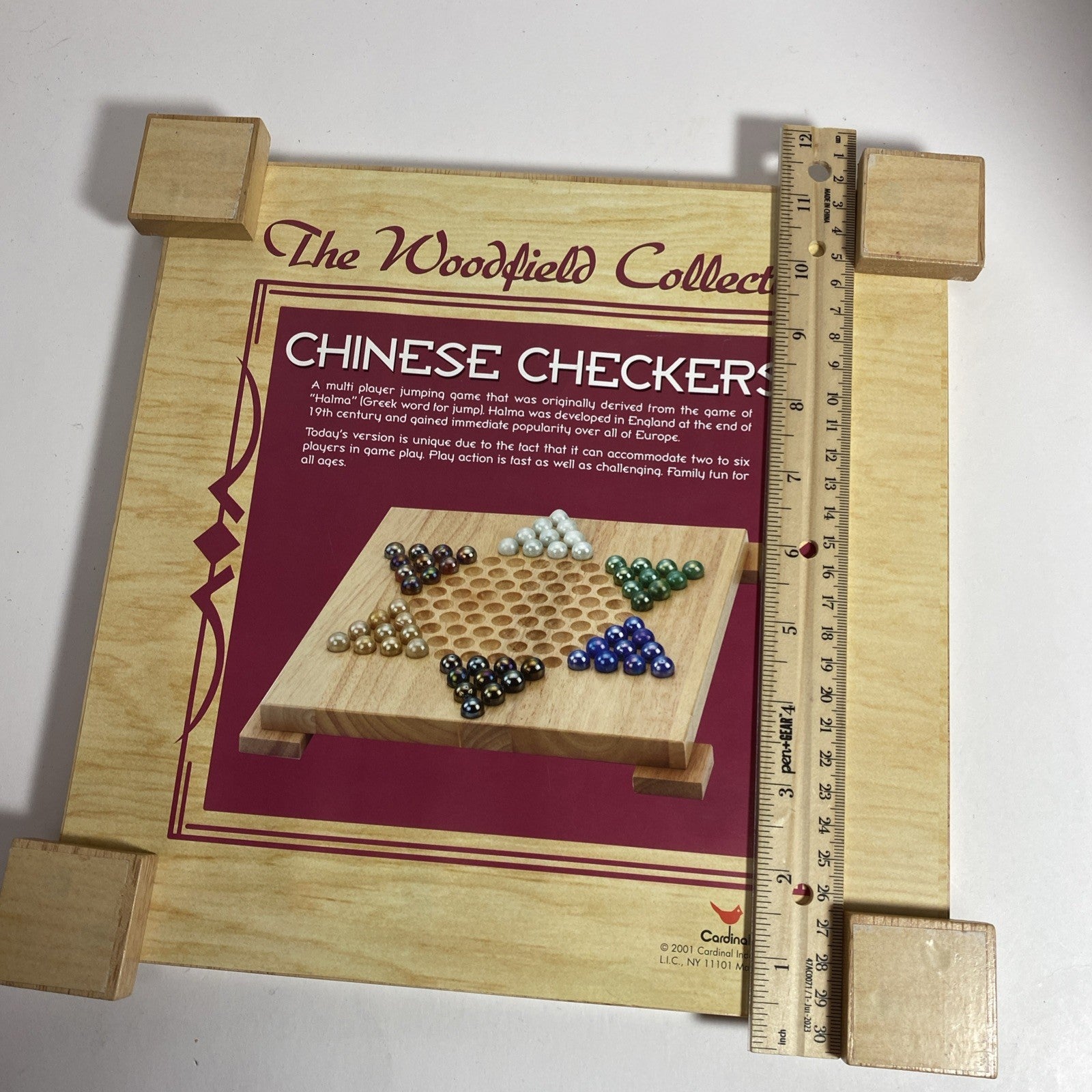 The Woodfield Collection CHINESE CHECKERS Wooden Game Board & Marbles Game 2001