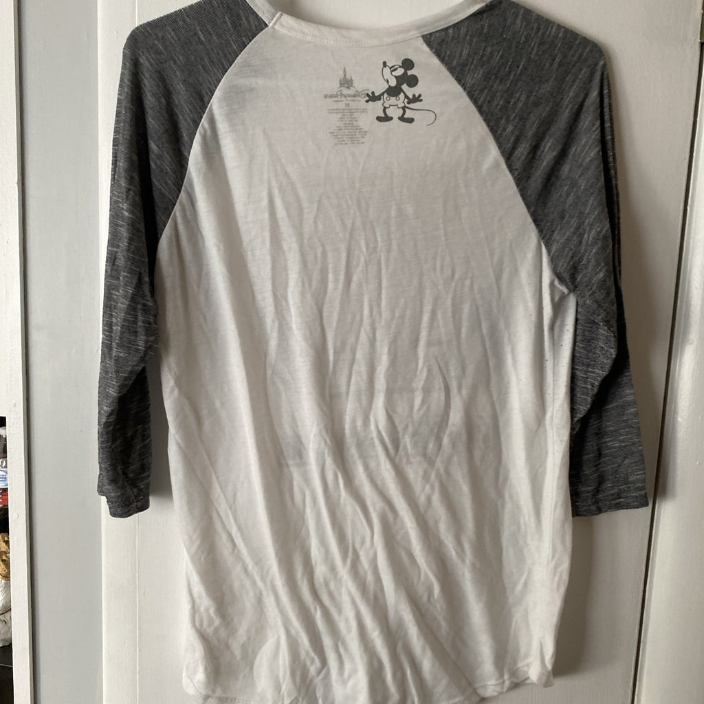 Disney Parks Walt Disney World Gray/White Baseball Raglan 3/4 Sleeve T-Shirt M