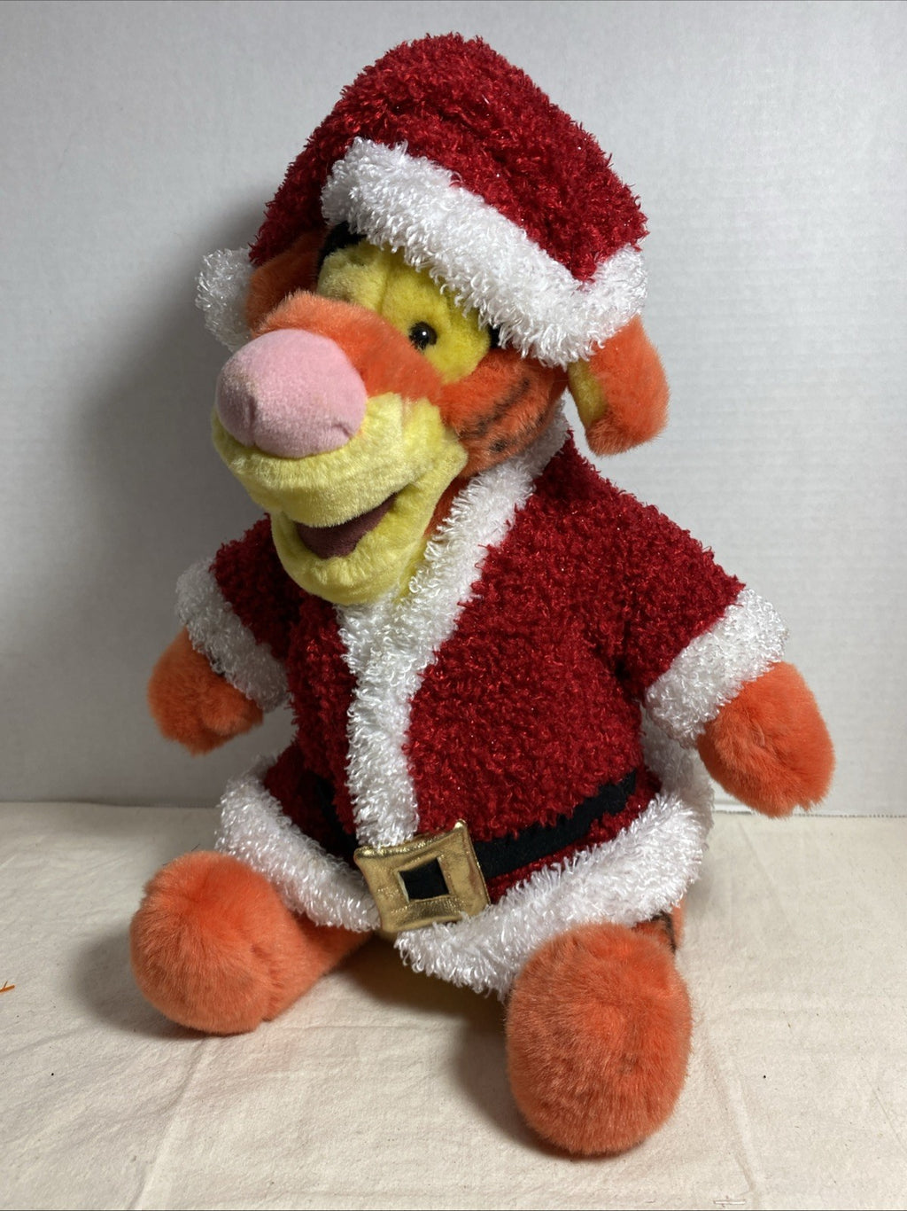Disney Store 12” Holiday Tigger Plush Christmas Santa Outfit Winter