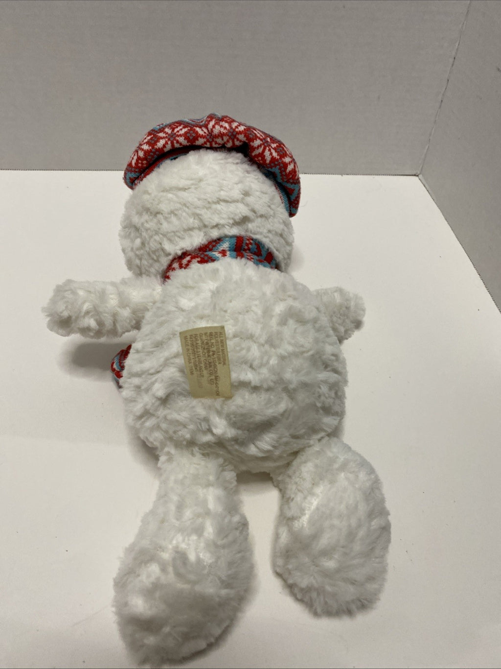 Dan Dee Snowman Stuffed Animal tags Winter Holiday Christmas Dandee red hat 