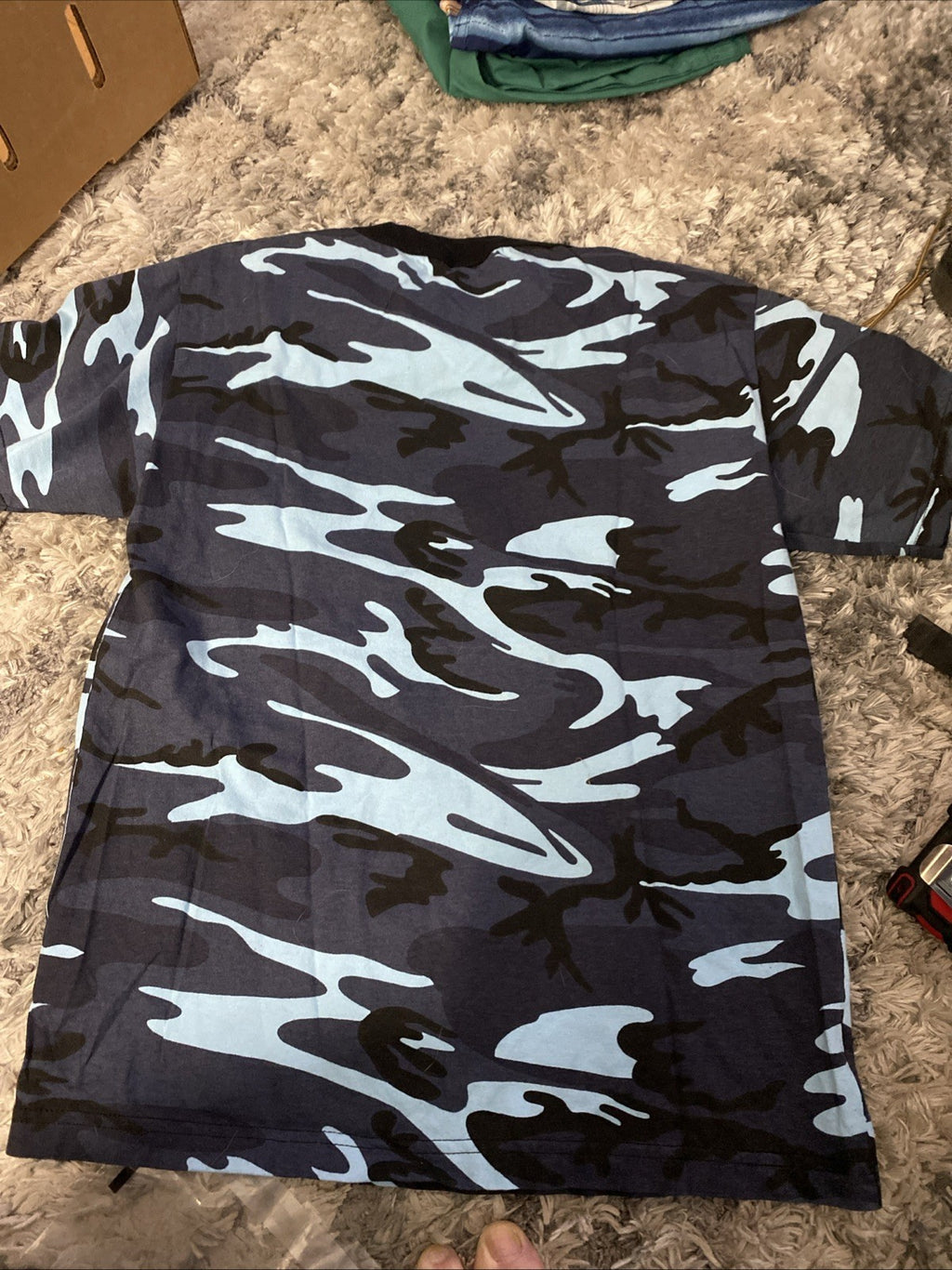 Niagara Falls Canada adult medium short sleeve T-shirt blue camouflage