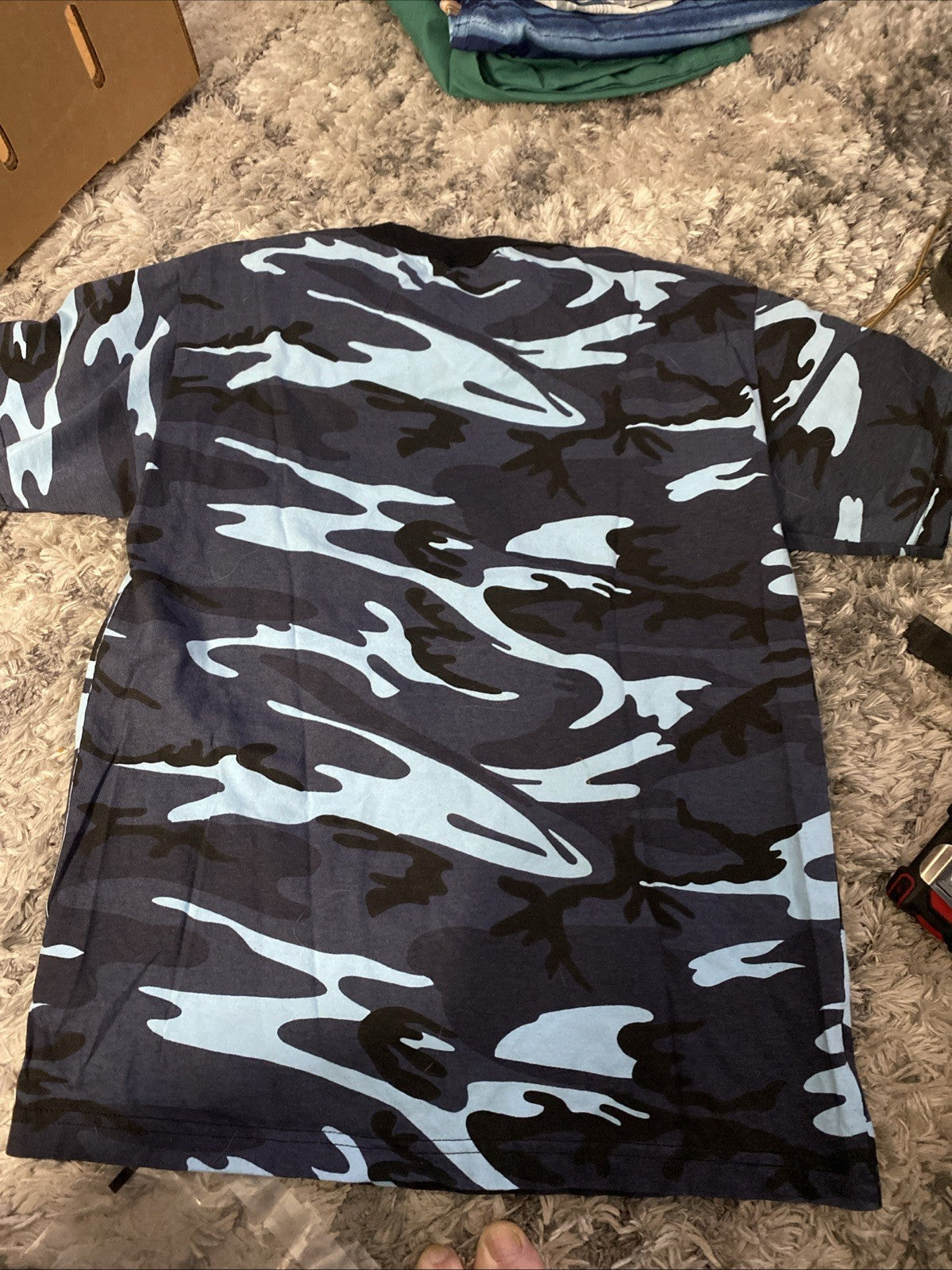 Niagara Falls Canada adult medium short sleeve T-shirt blue camouflage