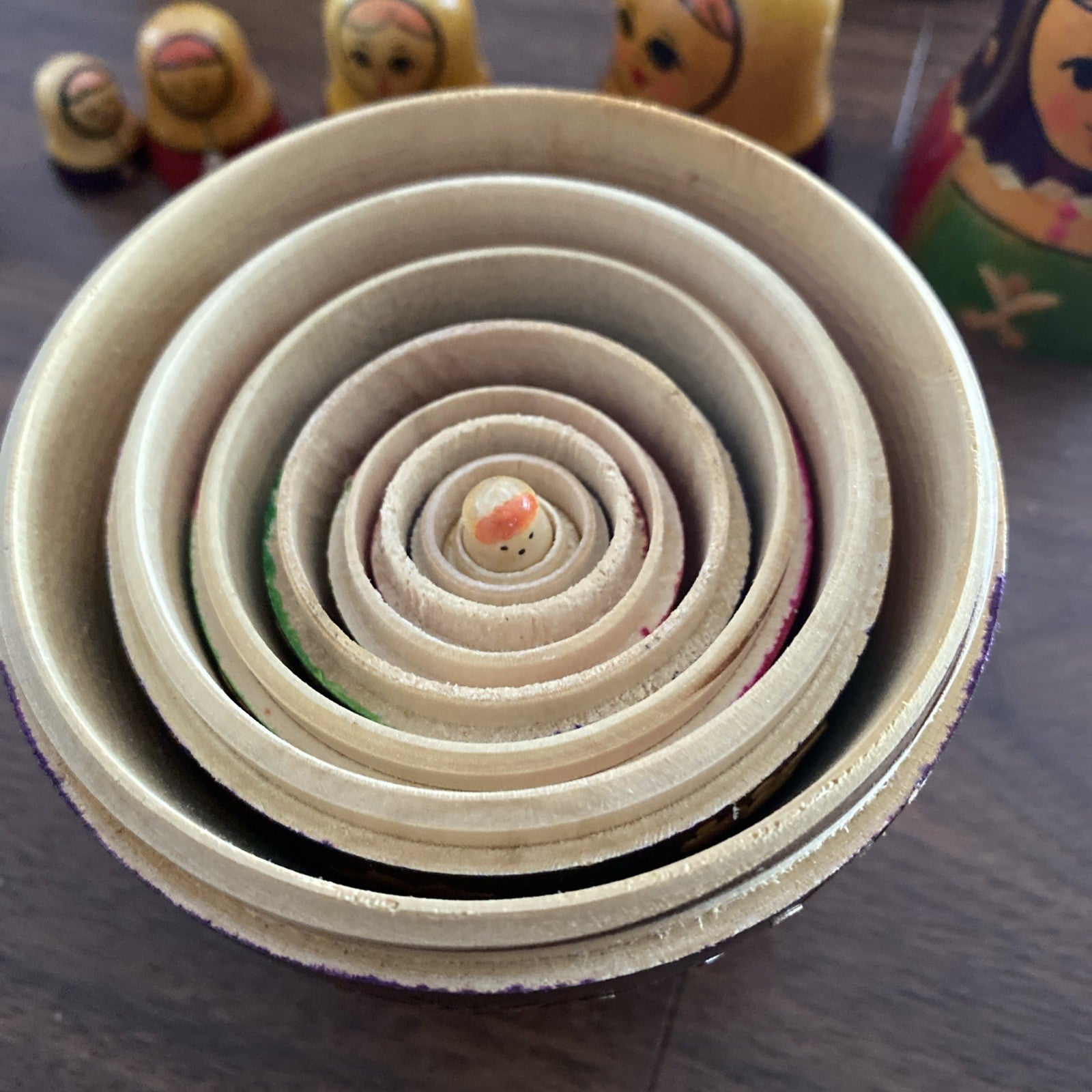 Antique Vintage Russian Nesting Dolls Set Of 9