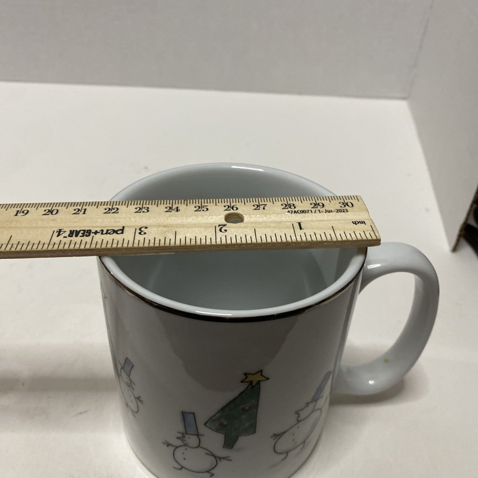 Eddie Bauer Ceramic Snowman & Christmas Tree Mug Coffee Tea