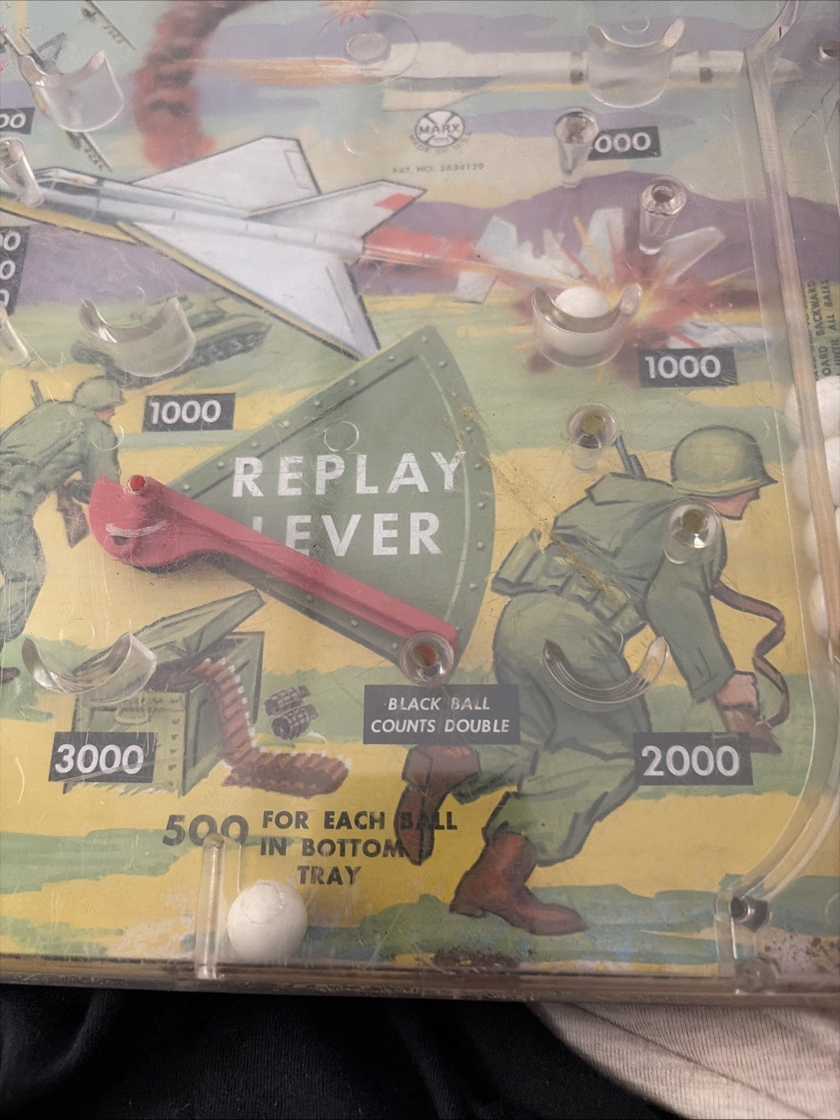Vintage 1950s Marx Toys "COMBAT”  Table Top Pinball Game