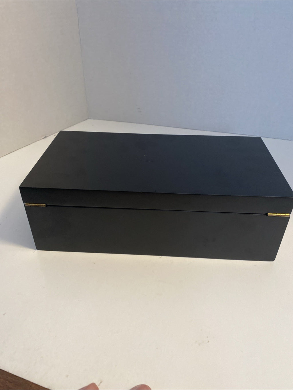 Handmade wooden storage box, heavy recessed hinges, approx. 5.5 X 10.5