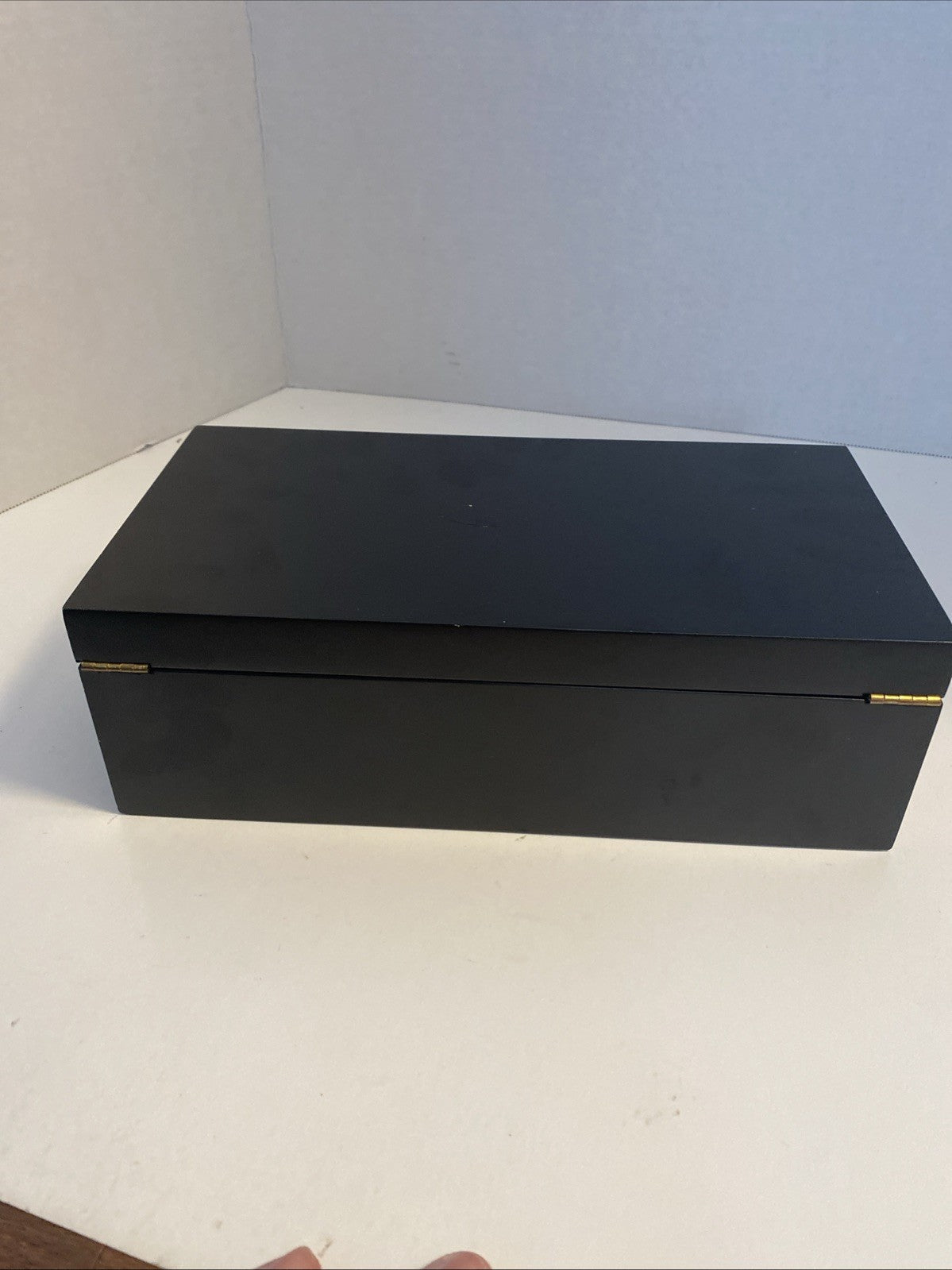 Handmade wooden storage box, heavy recessed hinges, approx. 5.5 X 10.5