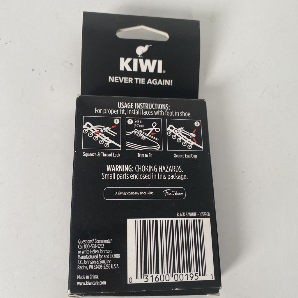 KIWI No Tie Shoelaces | Elastic Shoe Laces for Sneakers and Tennis Shoes | B&W