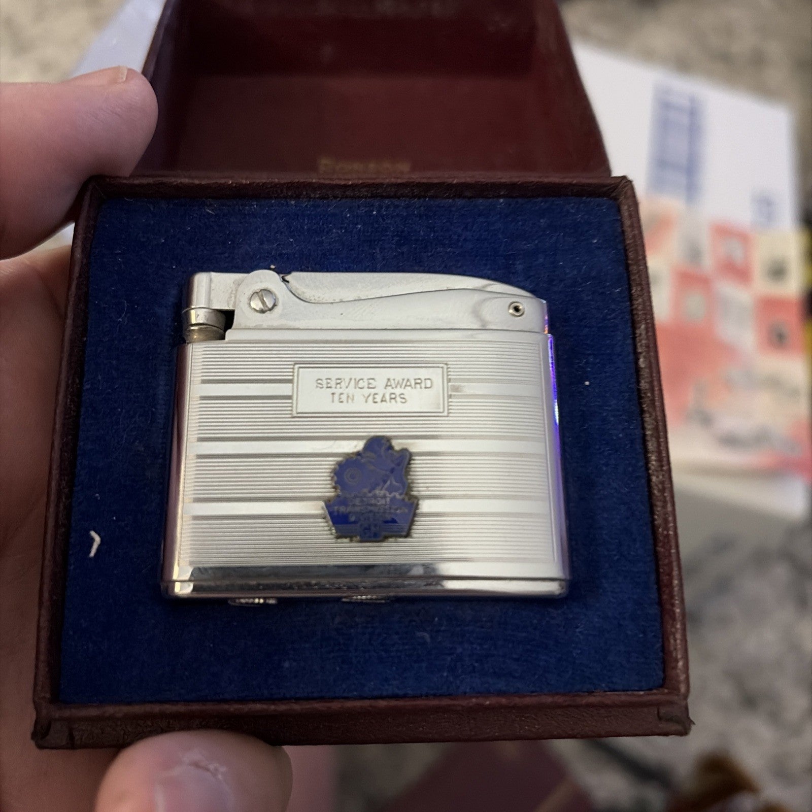 Vintage Ronson Adonis Lighter - GM Detroit Transmission 10 Year Service Award