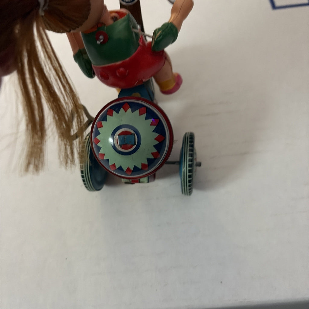 Vintage Pony Tail Doll on Tricycle Kanto Toys Japan Wind-Up Works