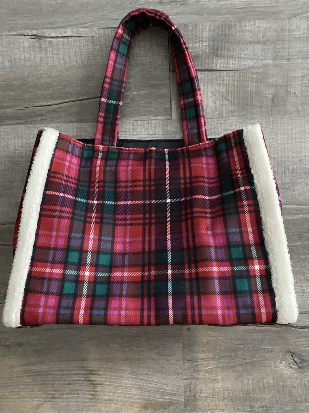 Victoria Secret Red Plaid Christmas Holiday 2022 Tote Bag
