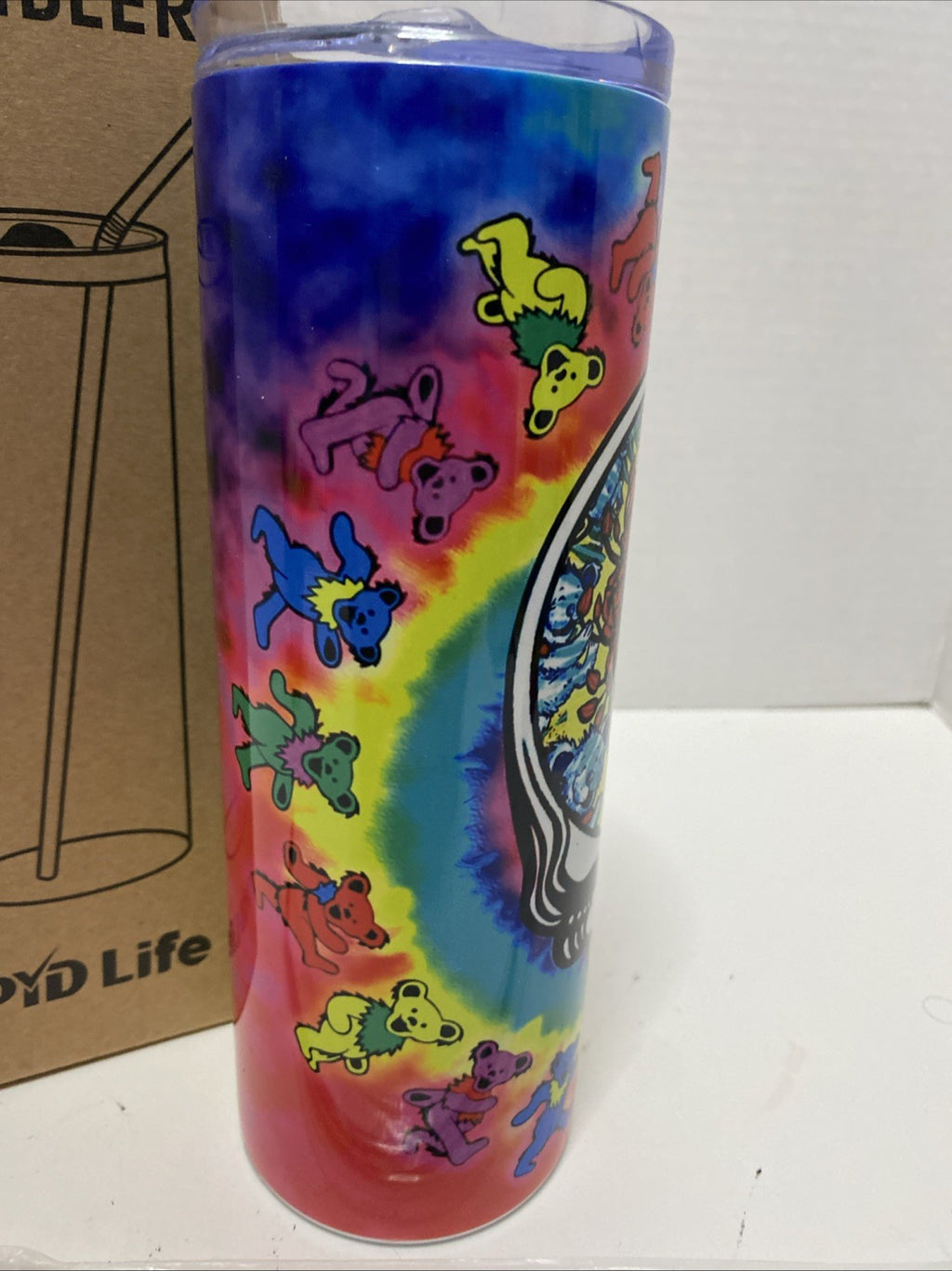 PID Life 20 Oz Sublimation Tumbler ￼ Grateful Dead metal straw