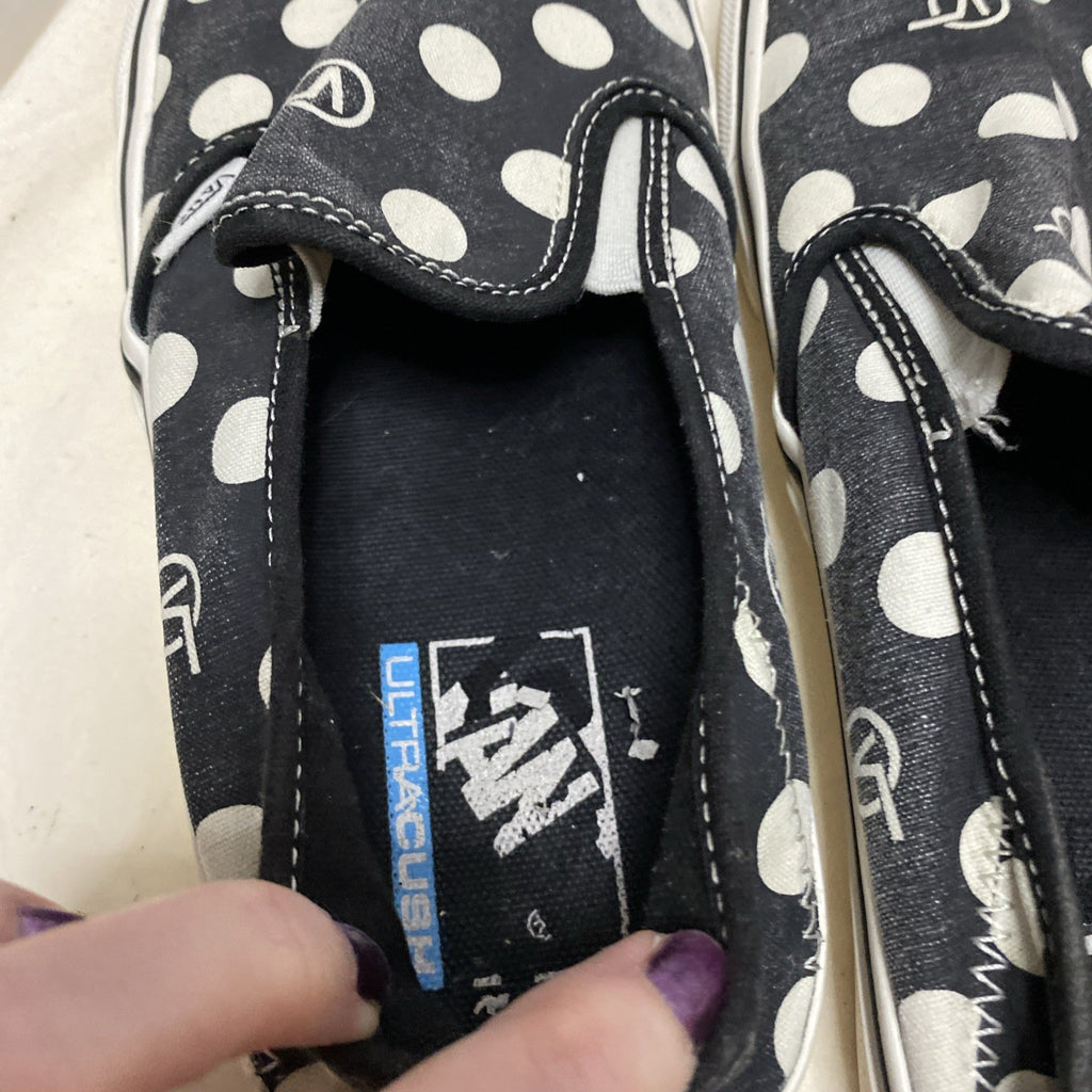 Vans Off The Wall Classic Slip On Black White Polka Dot Skate Shoes