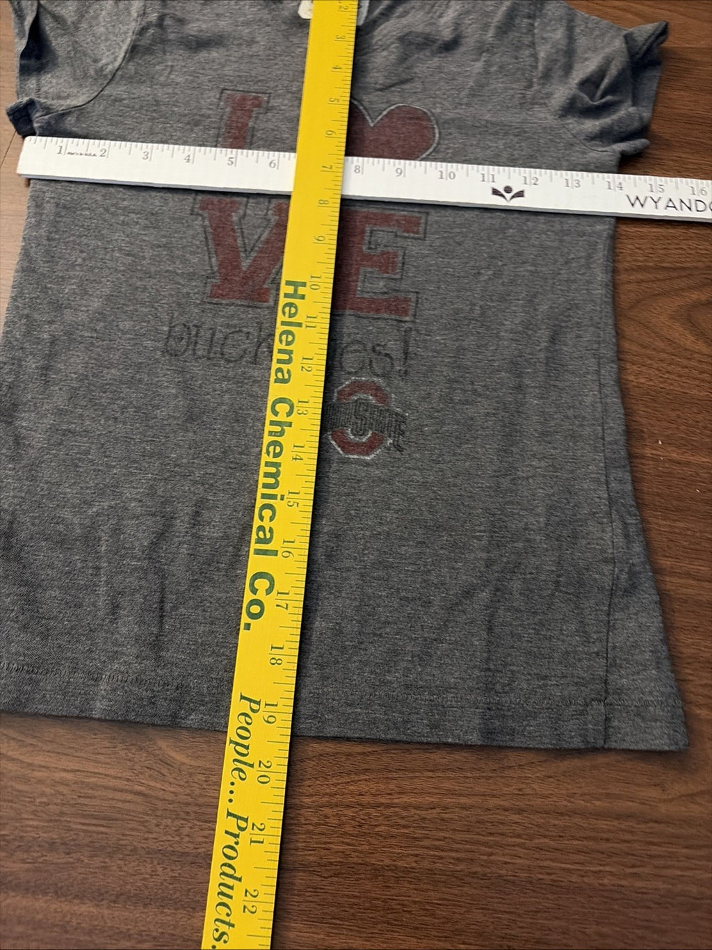Garb Girls Large Love Buckeyes!  Ohio State University Gray Short Sleeve