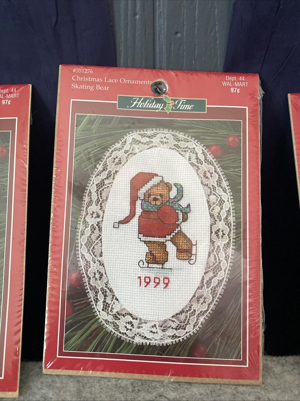 NEW Christmas ORNAMENTS Cross Stitch Kits Lot of 4Leisure Arts Angel Bear Train