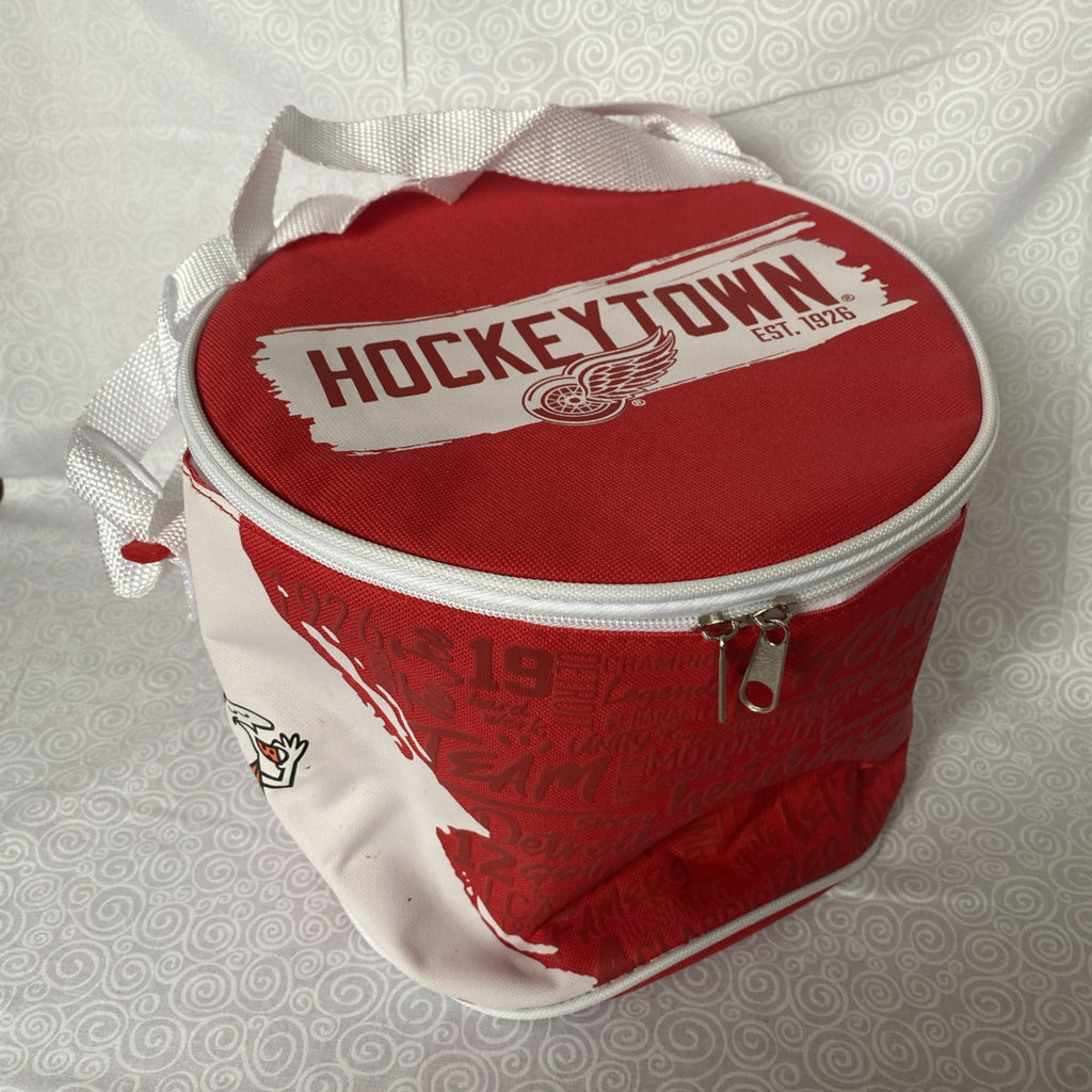 HOCKEYTOWN LITTLE CAESARS DETROIT RED WINGS INSULATED COOLER CARRY BAG ZIPPERED