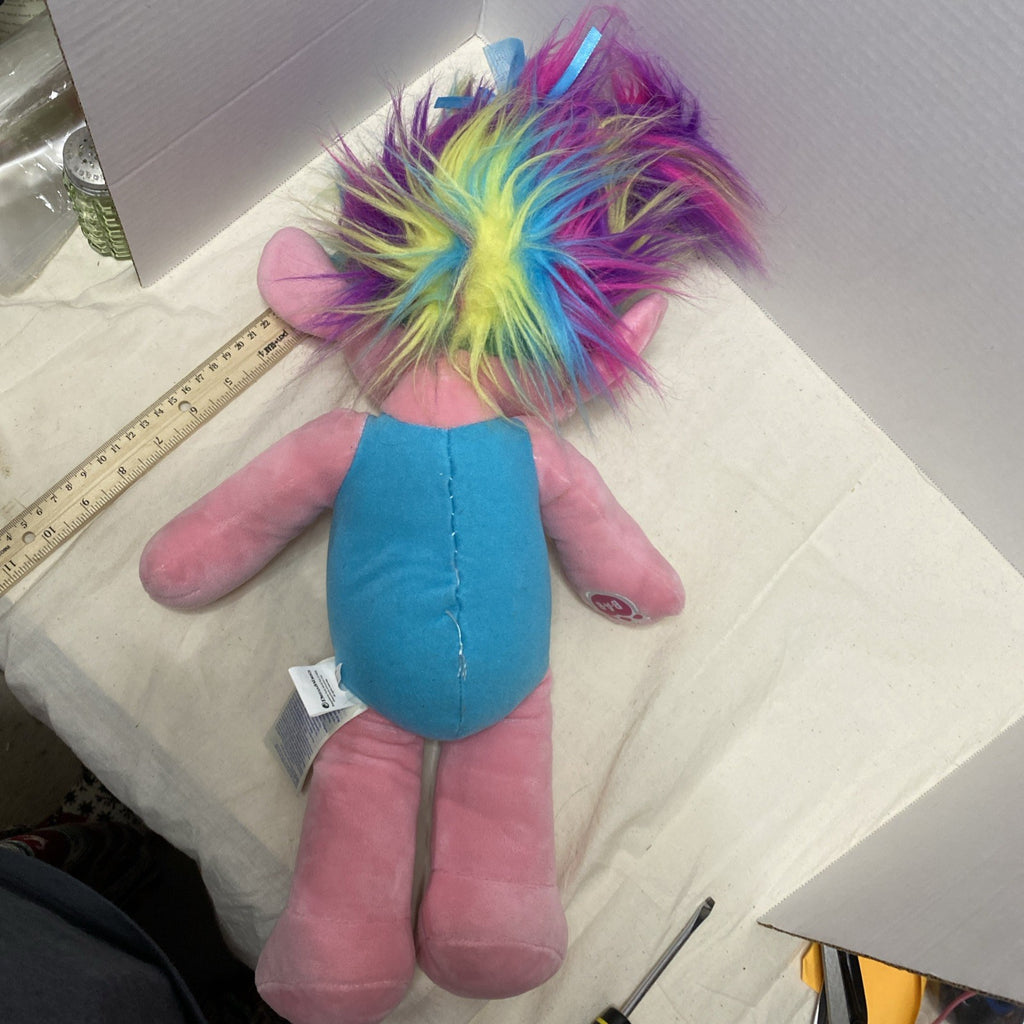 Trolls World Tour Poppy Build A Bear BAB Neon Rainbow Hair Large Plush Doll Only