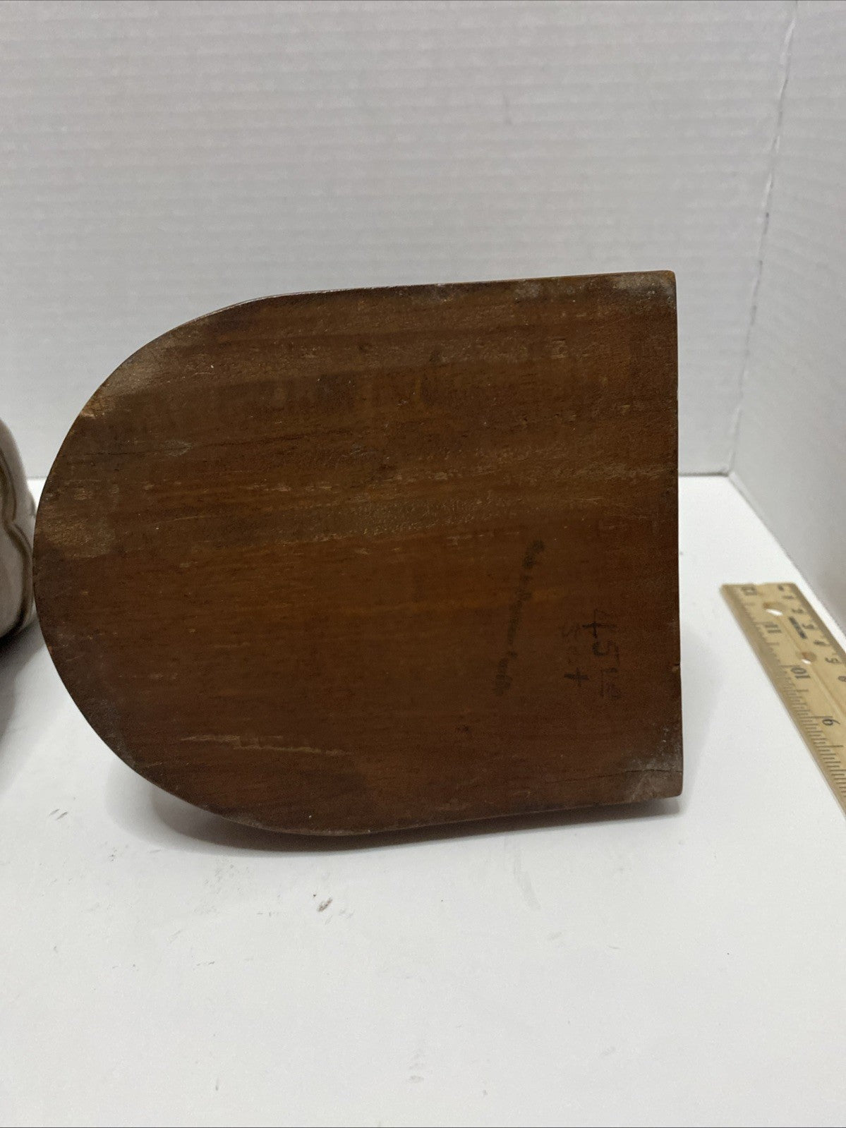 Vintage Hand Carved Wooden Monk Bookends Mid century dark wood christian hermit