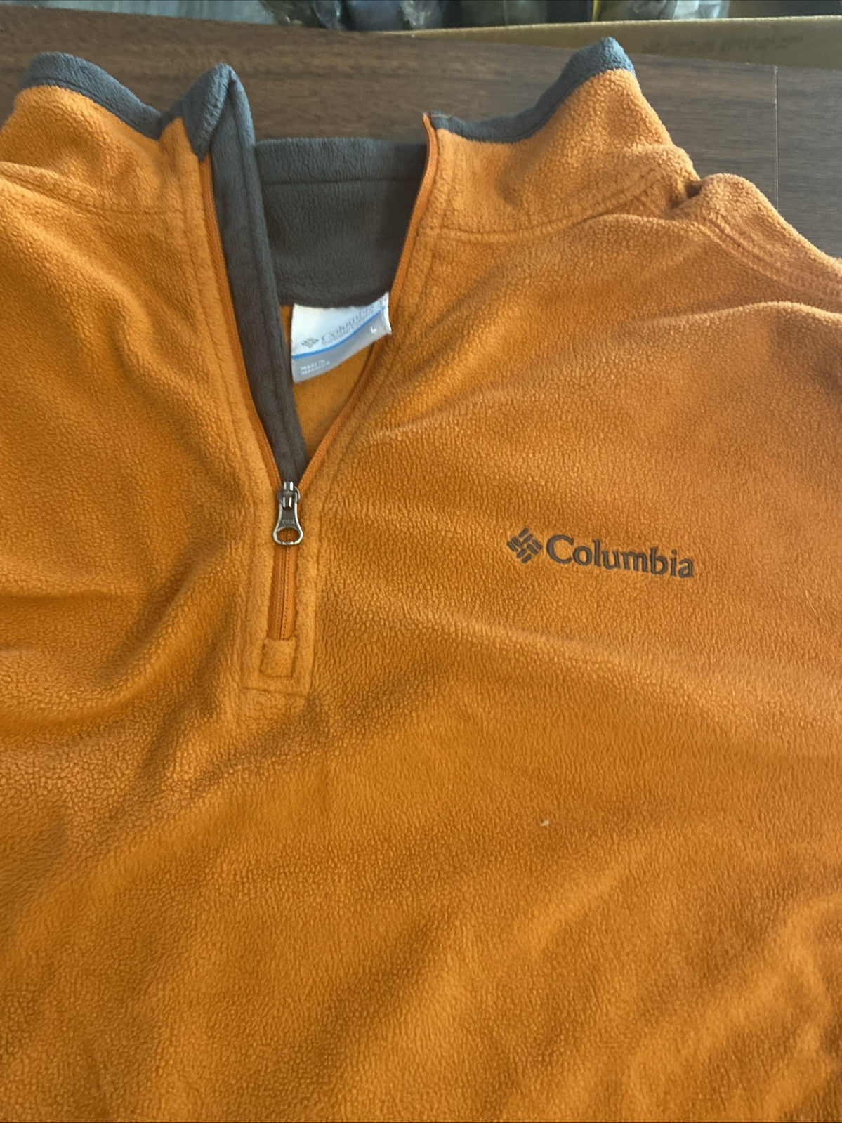 Columbia Sweater Adult Large  Blue Gray Outdoors Fleece Sweatshirt Mens