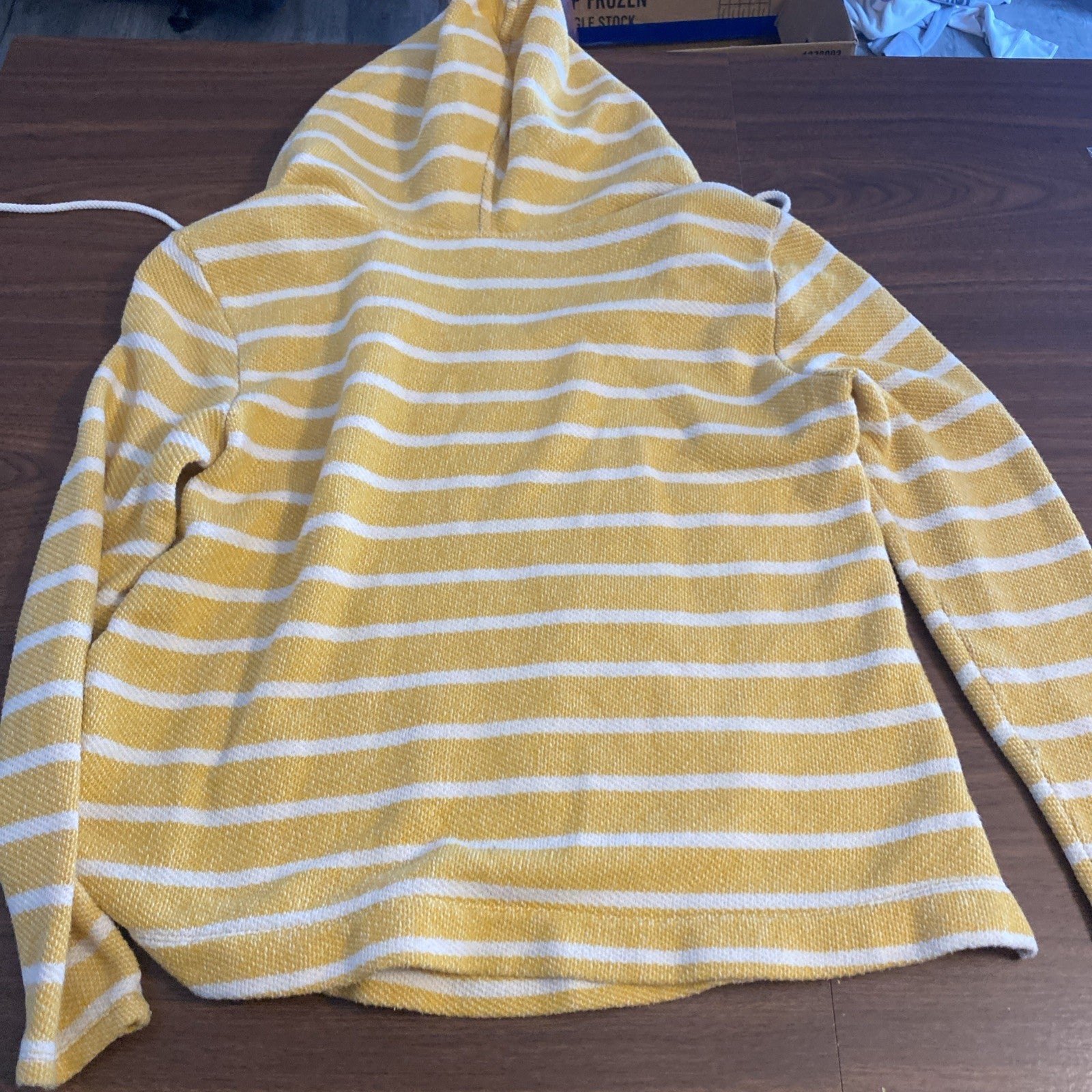 Old Navy women’s size small hoodie yellow striped long sleeve top