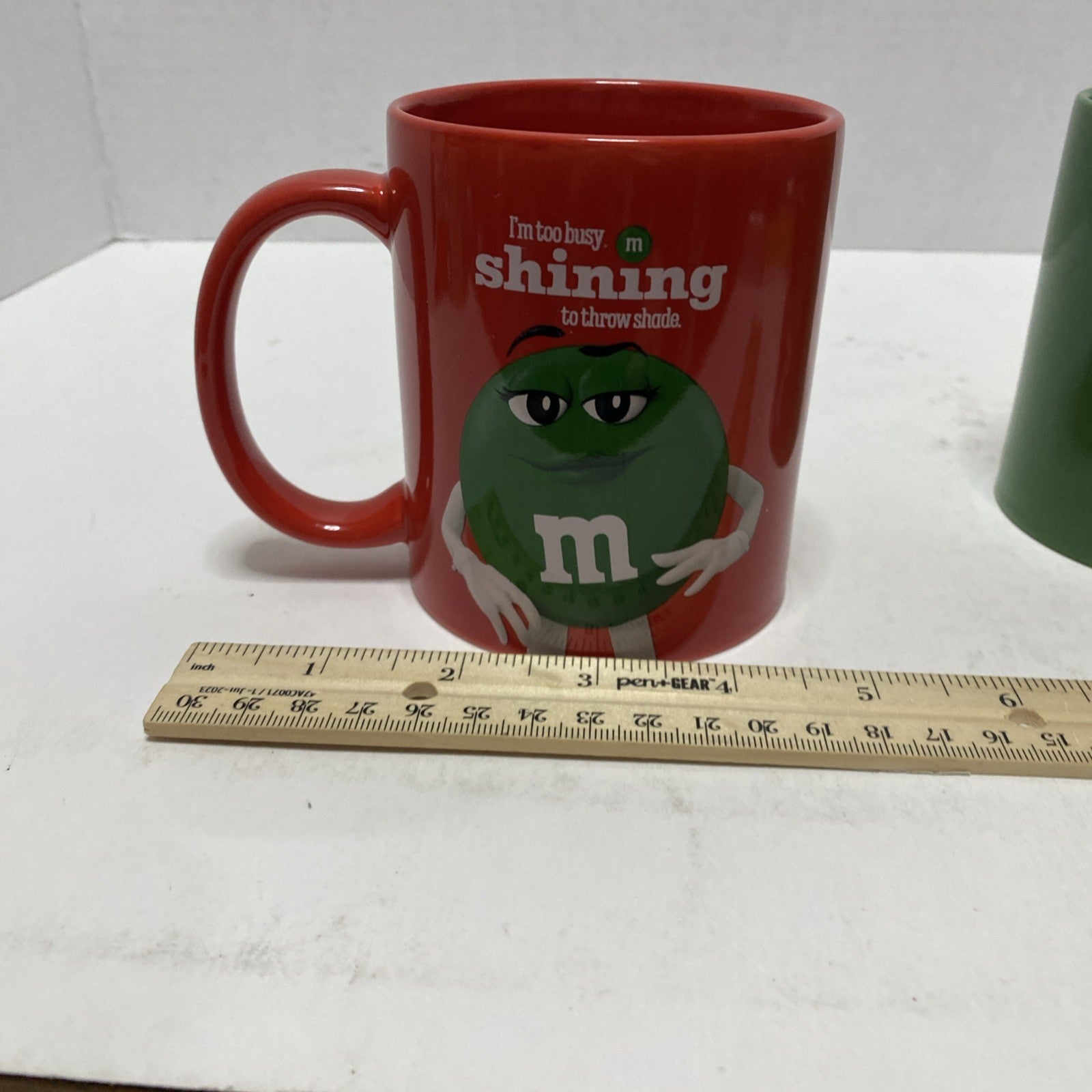 Set of 2 Collectible M&M Candy Ceramic Coffee Cups/Mugs
