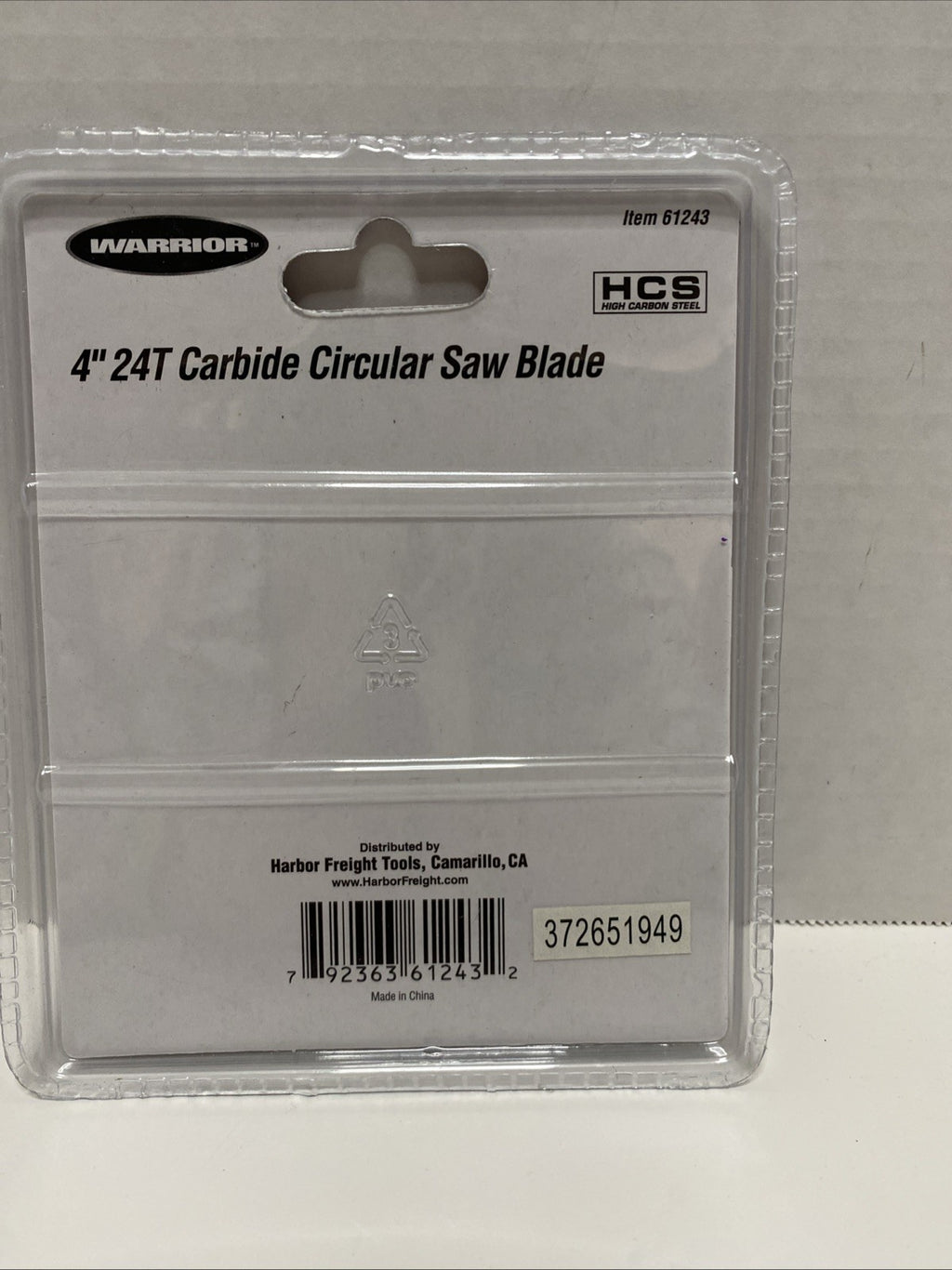 Warrior 4" 24T Csrbide Circular Saw Blade Item# 61243
