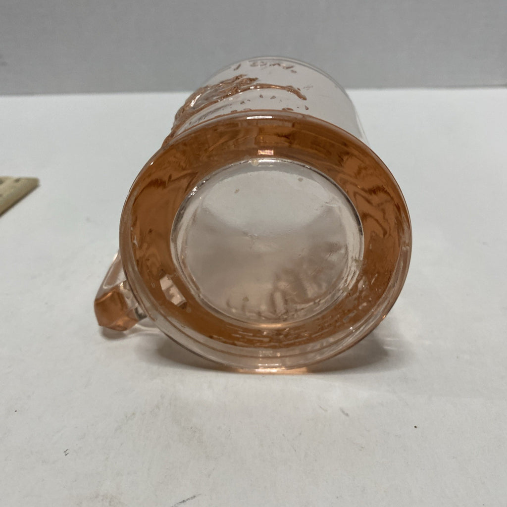 Vintage Pink Depression Glass Cup Mug Humpty Dumpty Tom Tom