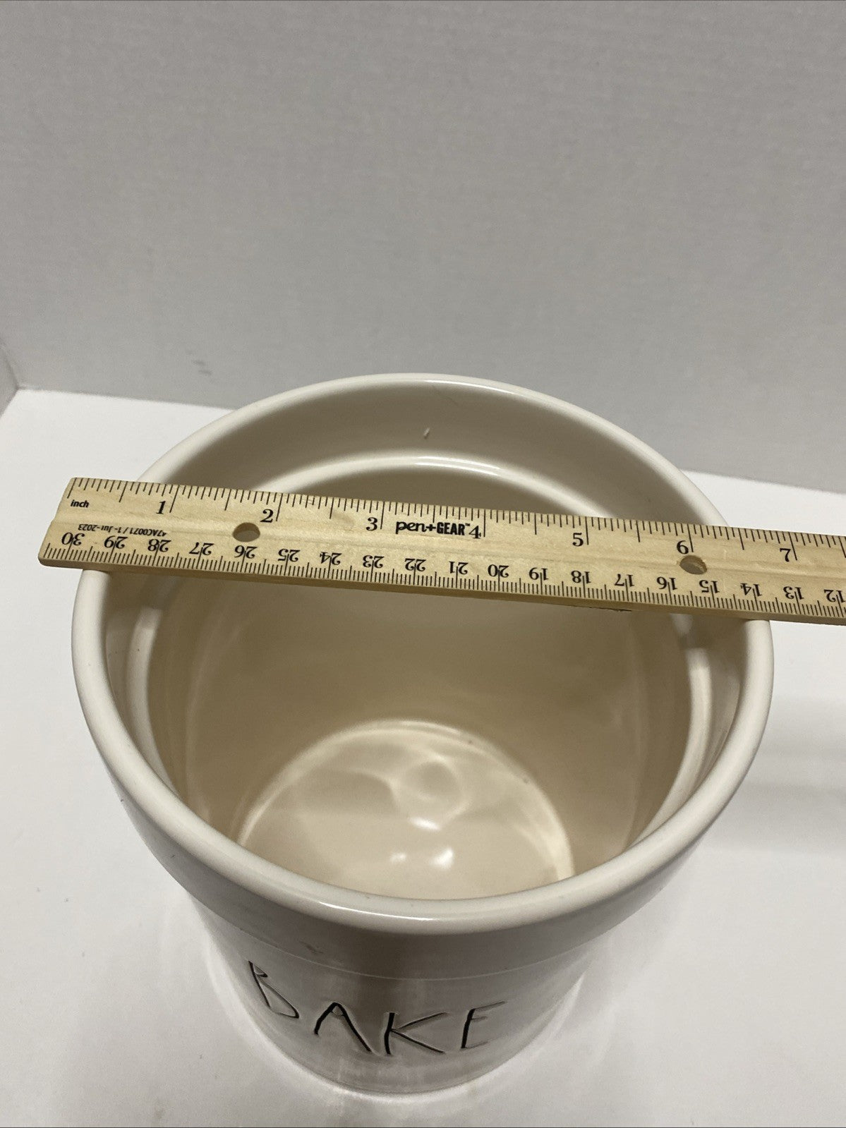 Rae Dunn Large BAKE utensil holder/canister -no lid -farmhouse kitchen decor