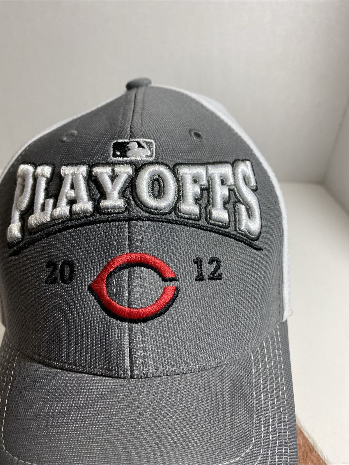 Cincinnati Reds Hat 2012 47’ brand playoffs Strapback Gray postseason cap