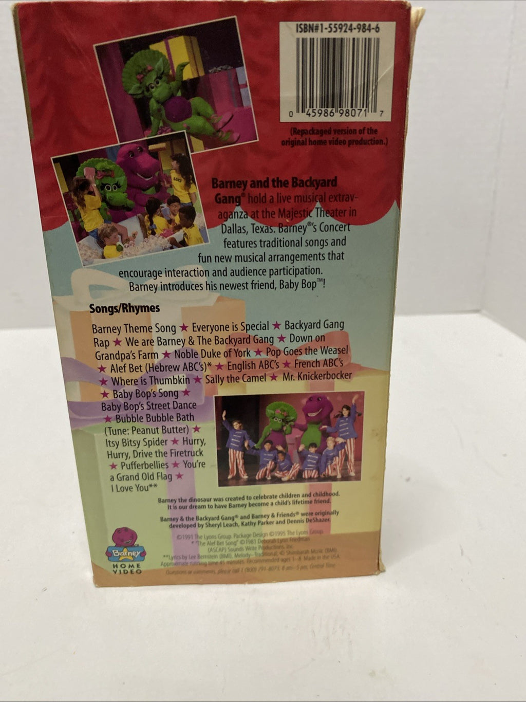 Barney - Barney in Concert (VHS) Classic Collection