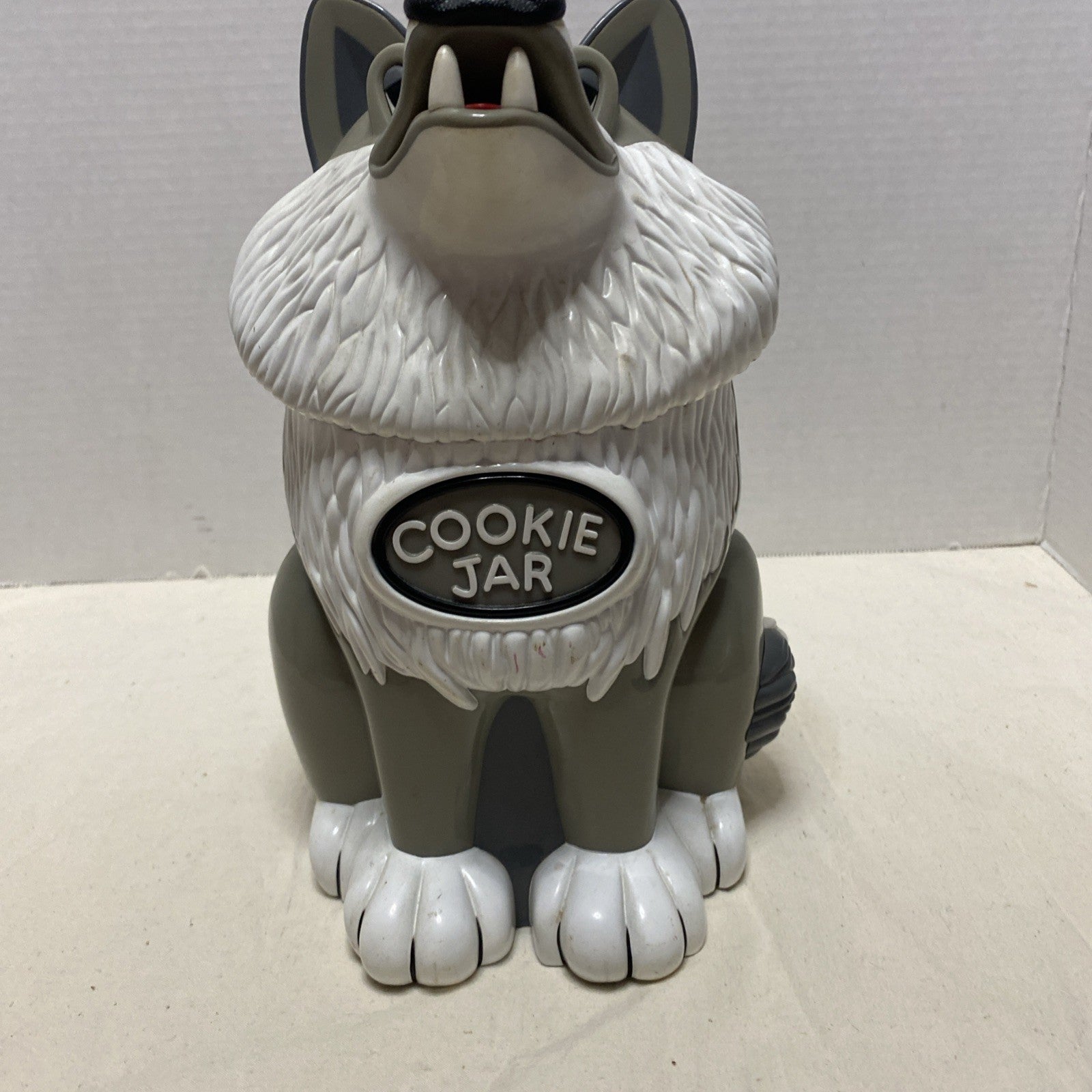 Vintage Fun Wolf Cookie Jar Howling Sound Affect 1998 Tested And Working