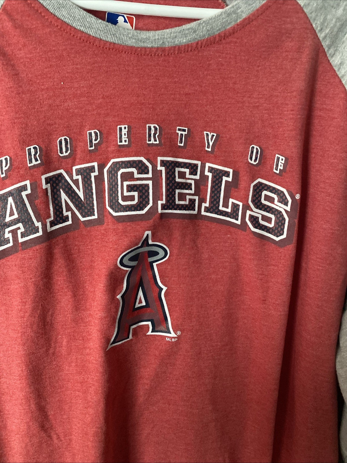 MLB property of the Angels genuine merchandise 2XLT three-quarter length sleeve