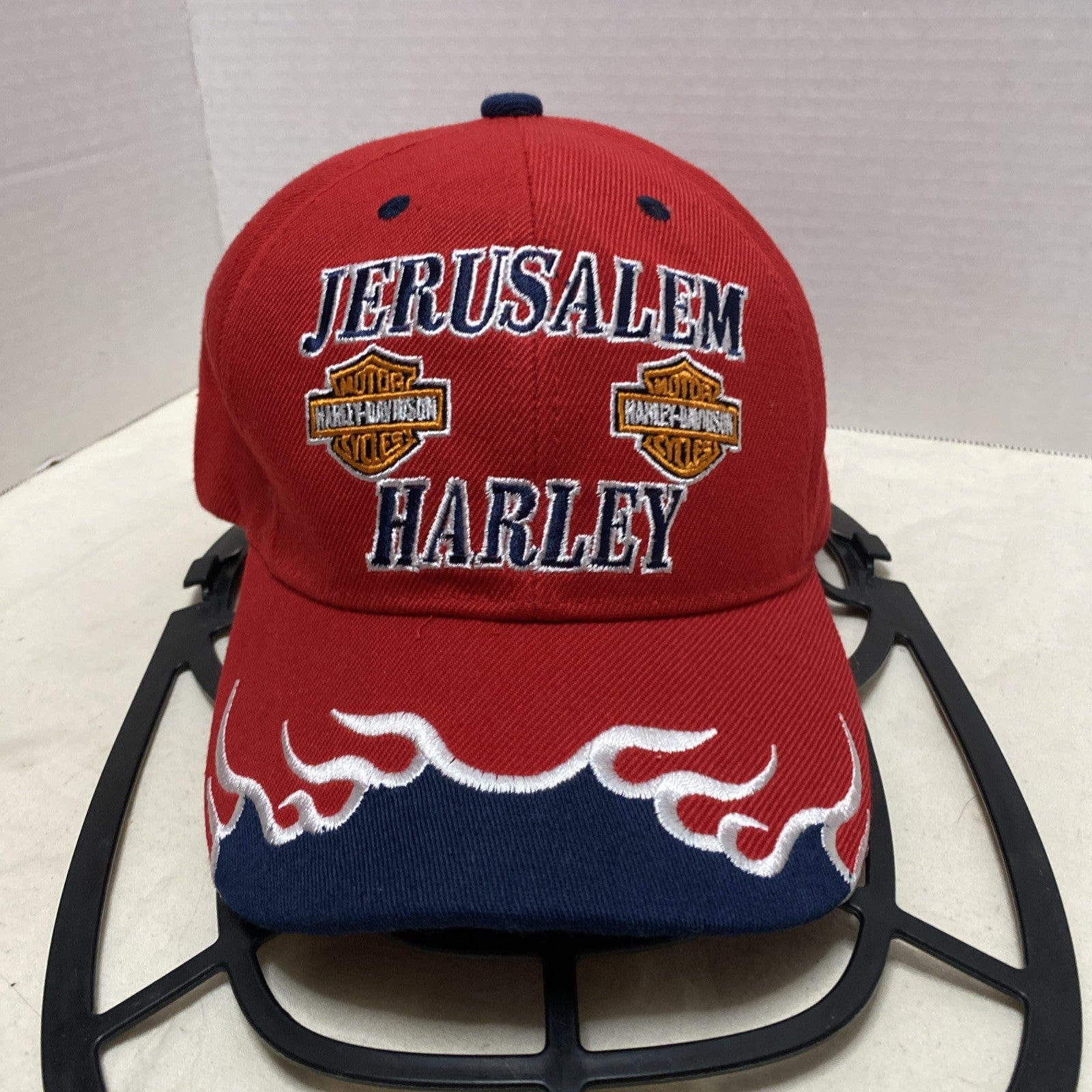 Harley Davidson Hat Adjustable Pre-owned Flames Red